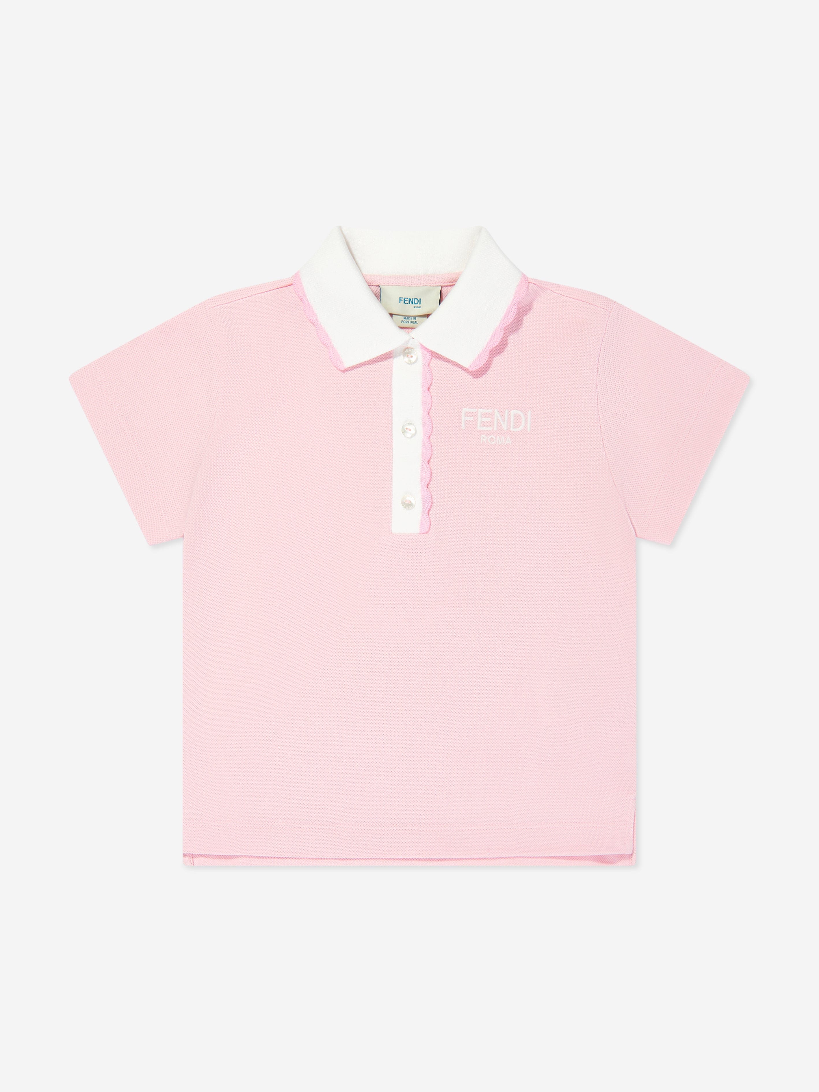 Fendi Girls Polo Shirt in Pink Buy Authentic Online