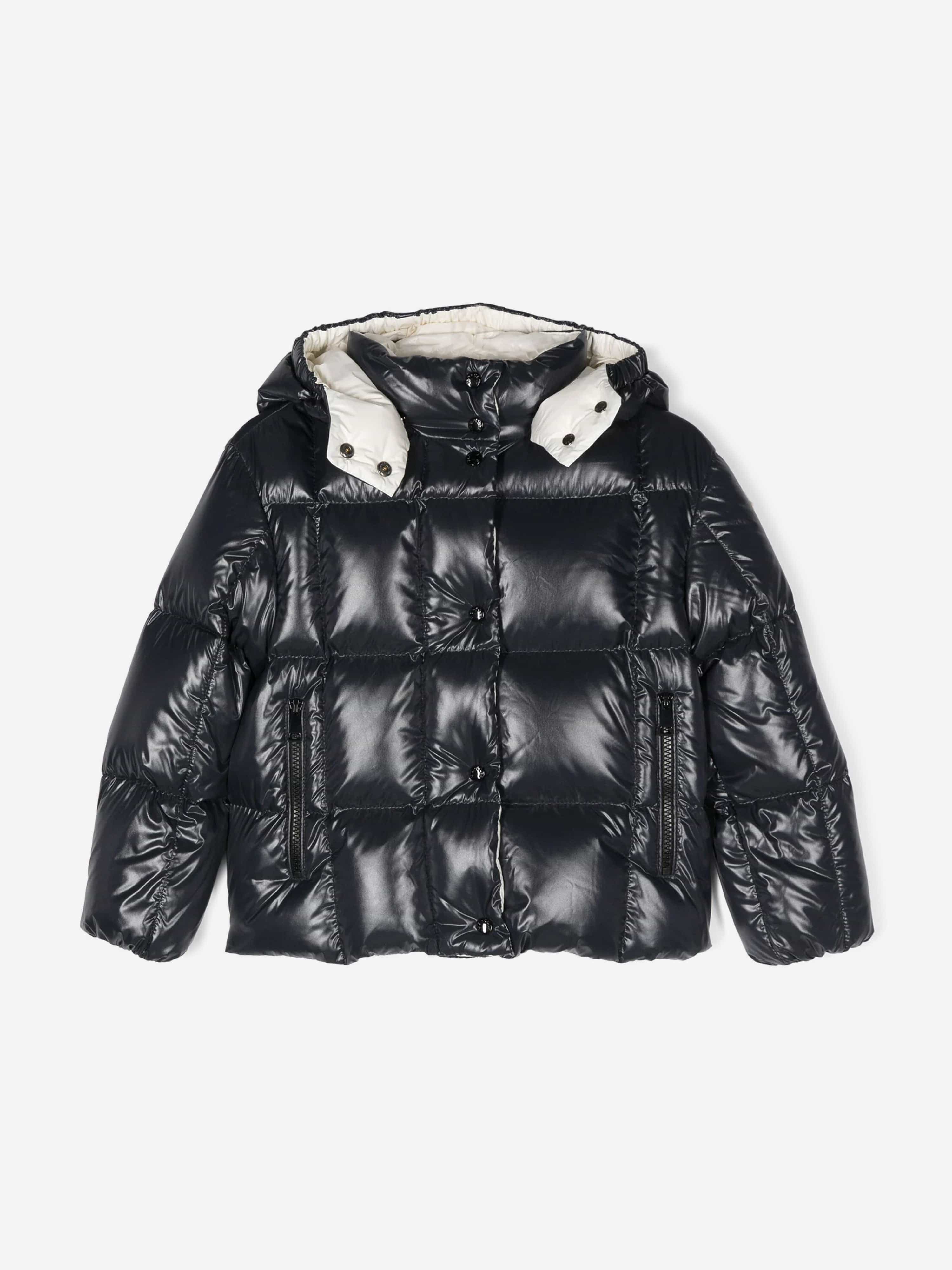 Moncler Enfant Girls Down Padded Parana Jacket in Navy Outlet Classic