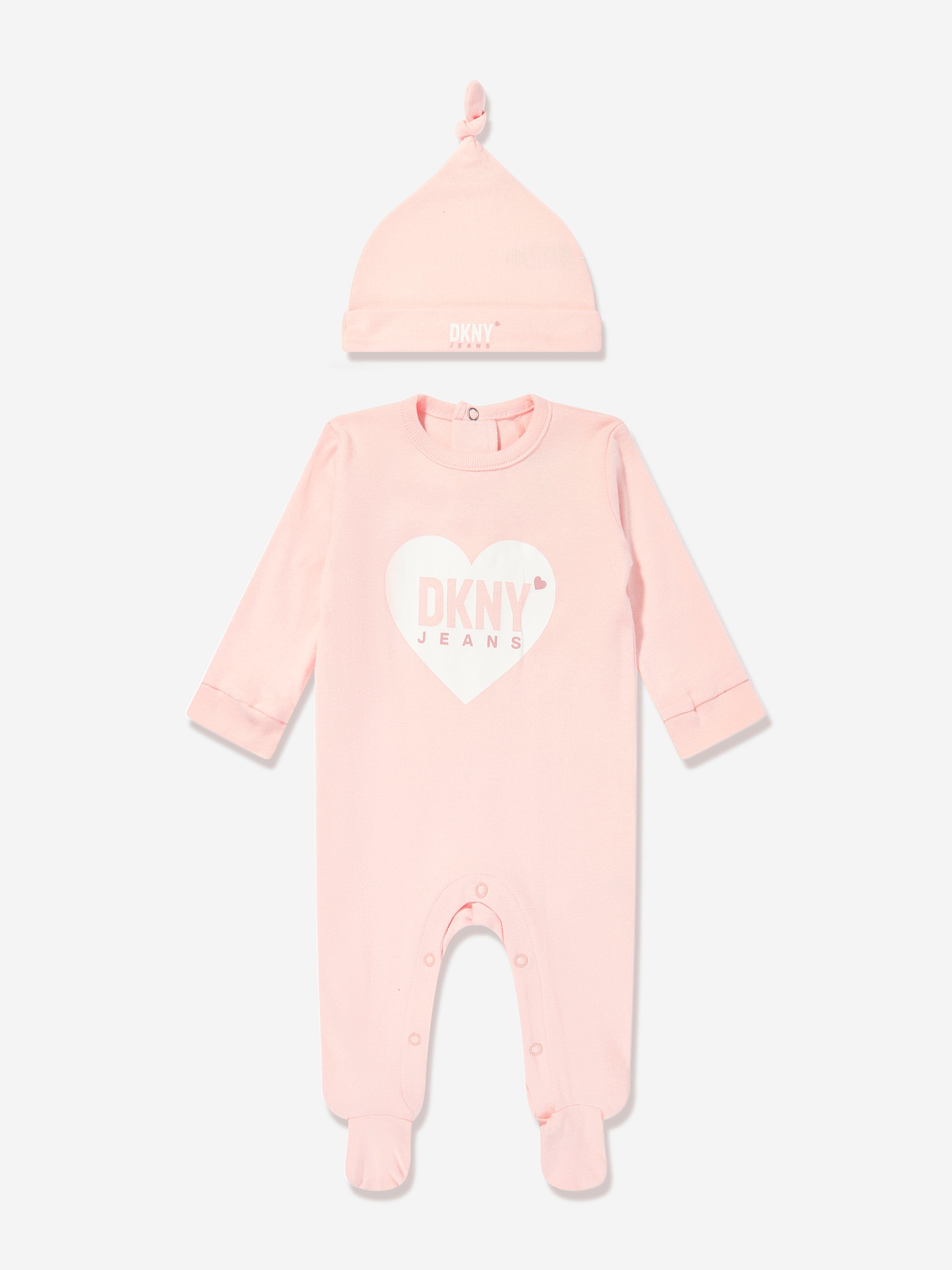 DKNY Baby Girls Heart Logo Babygrow Set in Pink Cheap Sale Footlocker Finishline