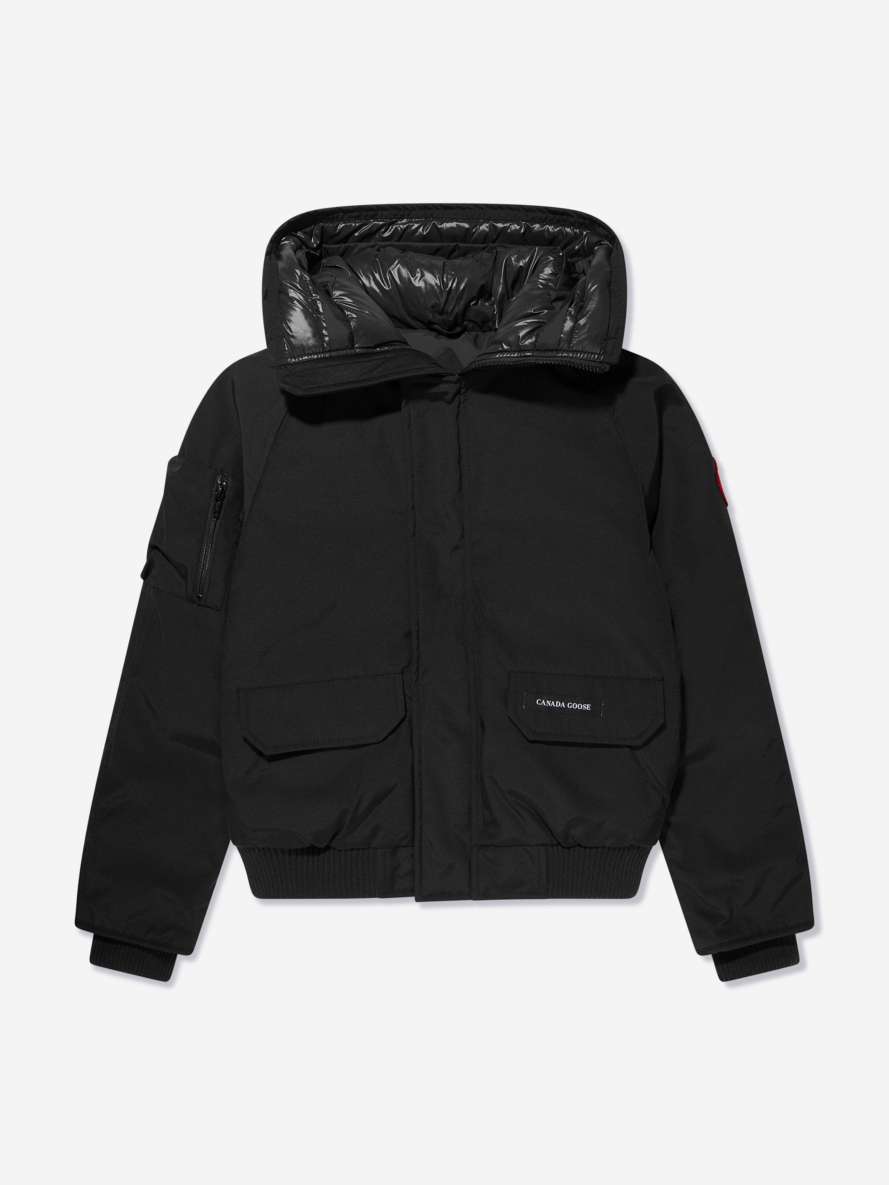 Canada Goose Kids Chilliwack Bomber in Black Looking For