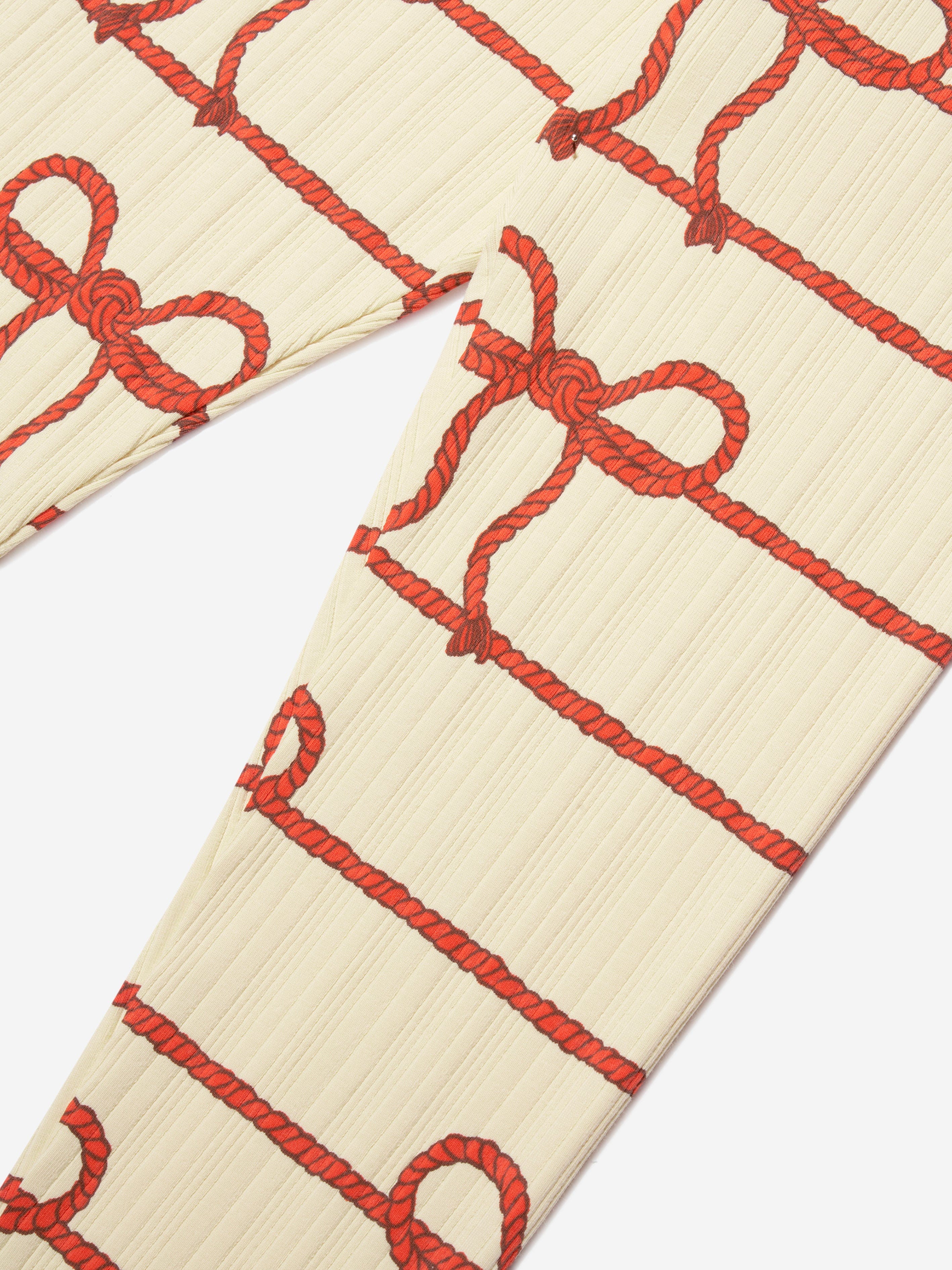 Mini Rodini Girls Rope Print Leggings in Yellow Clearance Clearance