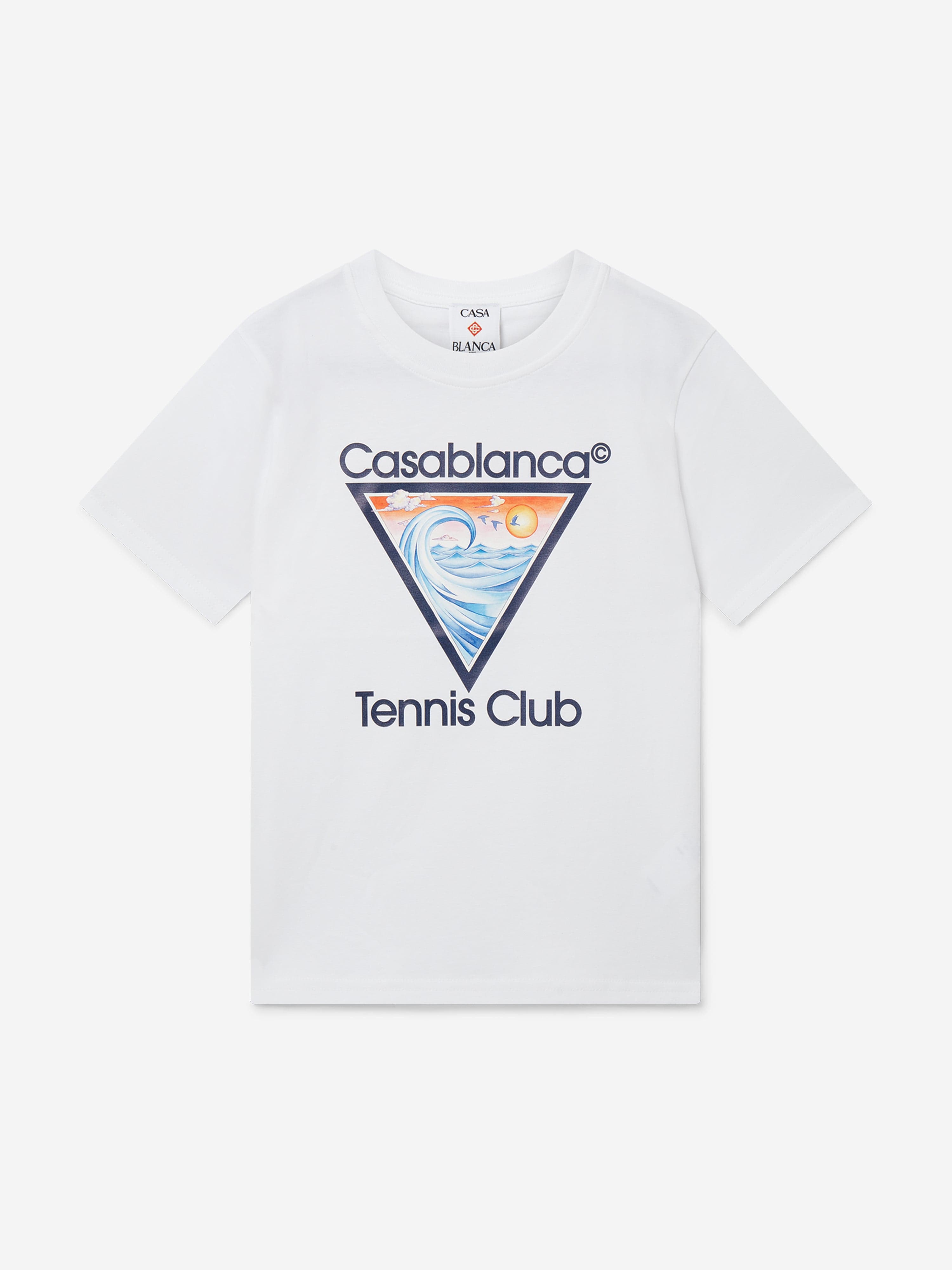 Casablanca Kids Tennis Club Icon T-Shirt in White Tumblr Cheap Online