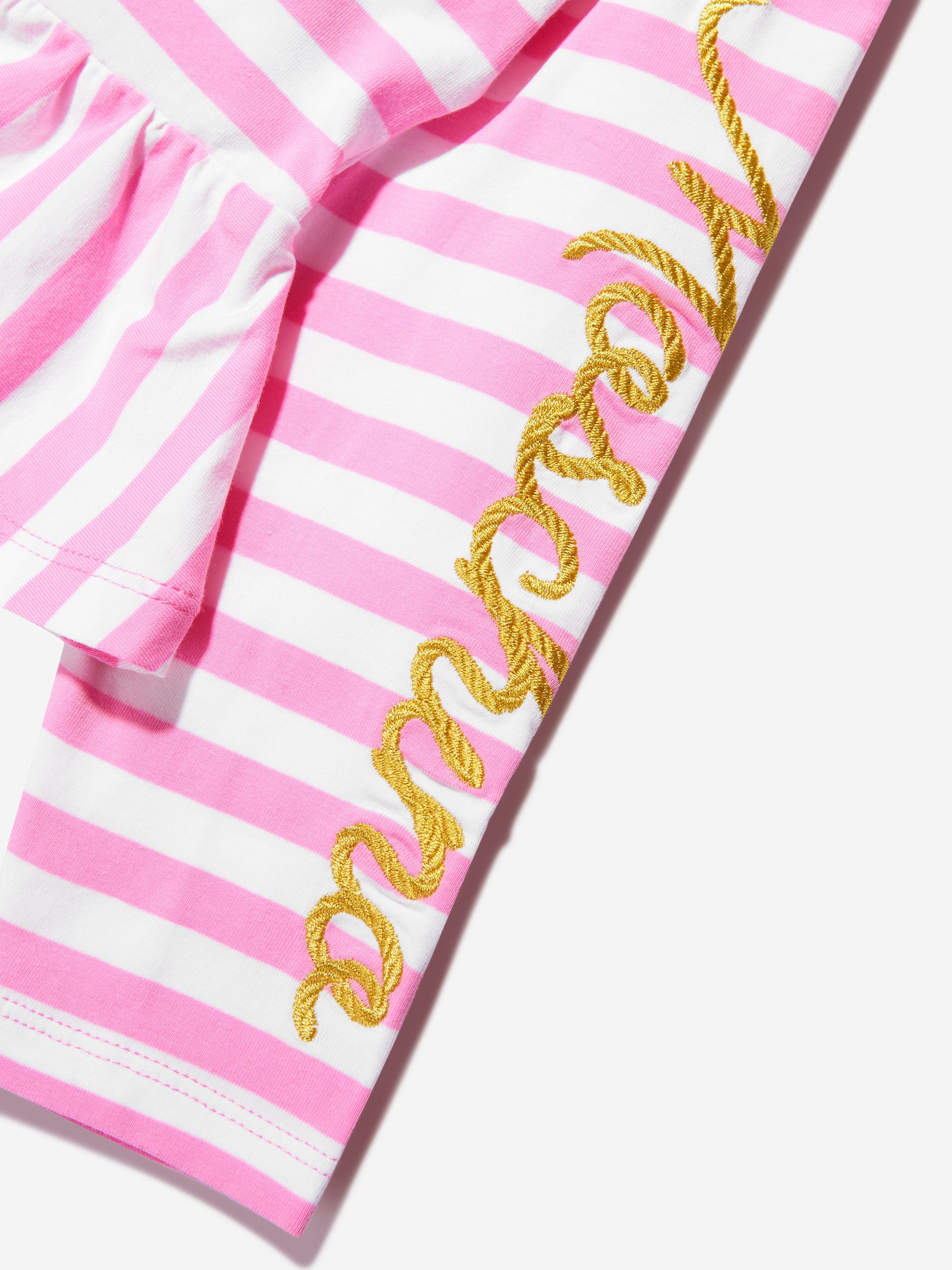 Moschino Girls Striped Long Sleeve T-Shirt in Pink Low Pice Fee Shipping Sale Online