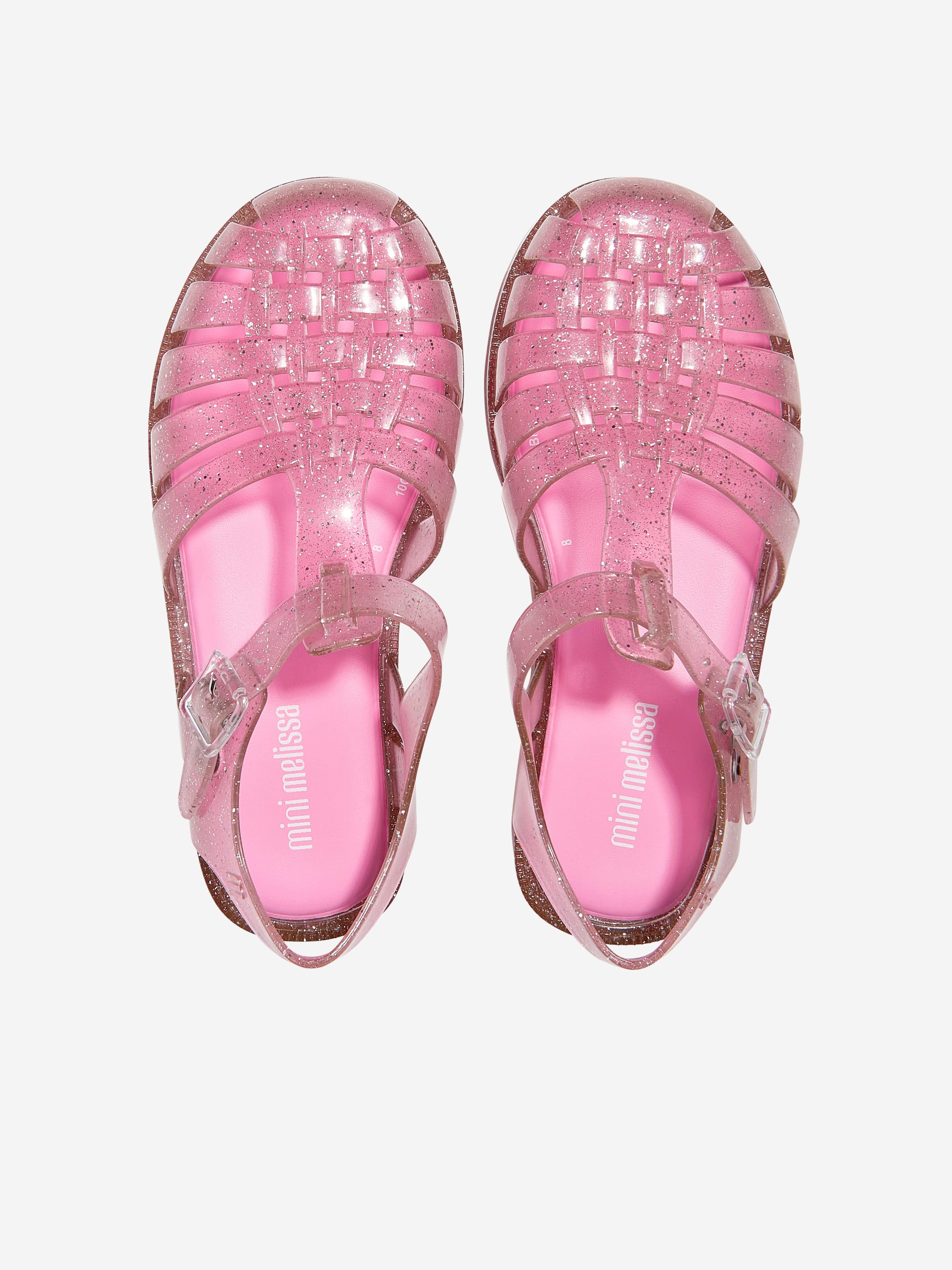 Mini Melissa Girls Possession Shiny Sandals in Pink Cheap Hot Sale