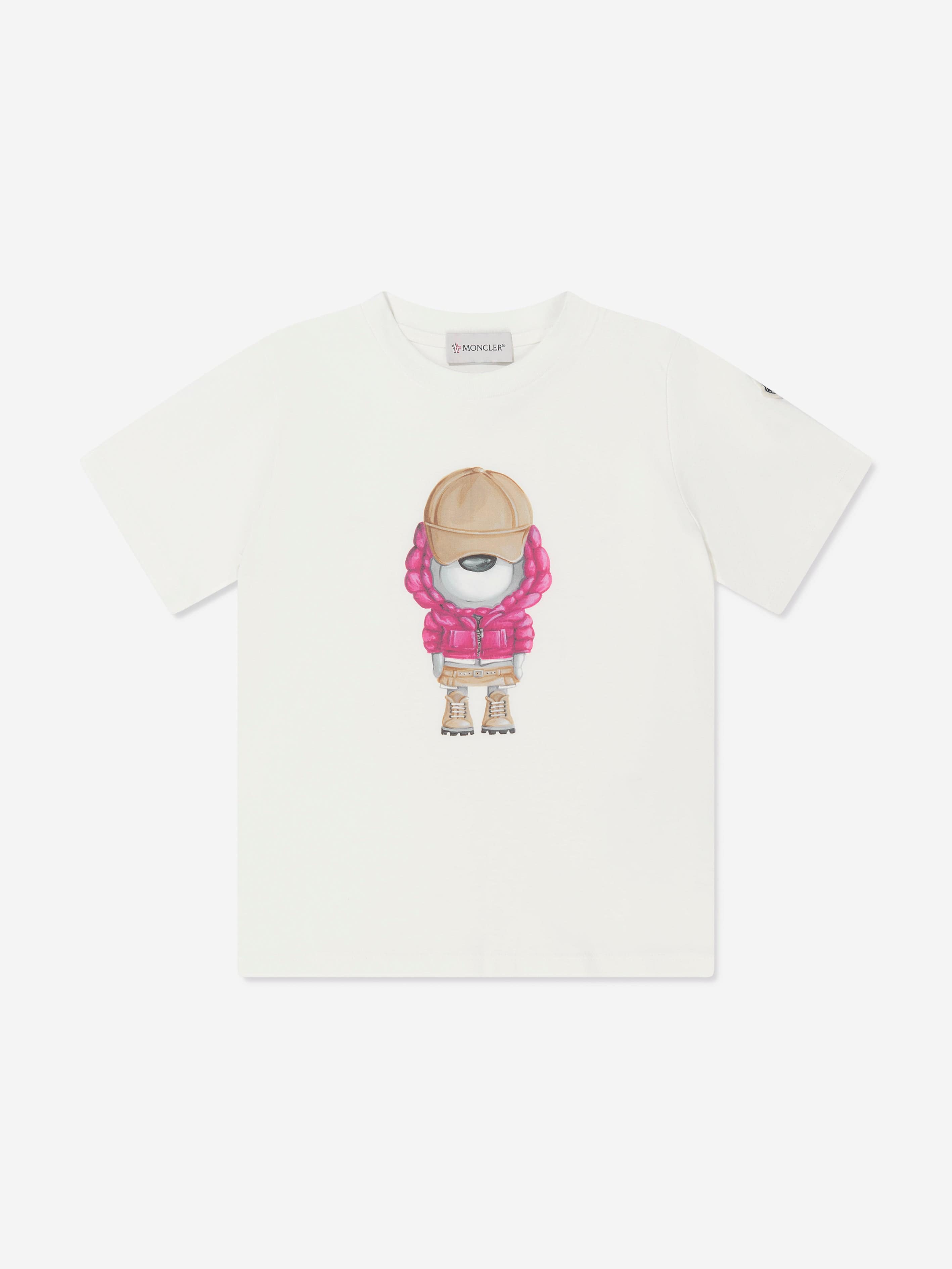 Moncler Enfant Girls Bear Print T-Shirt in White Online