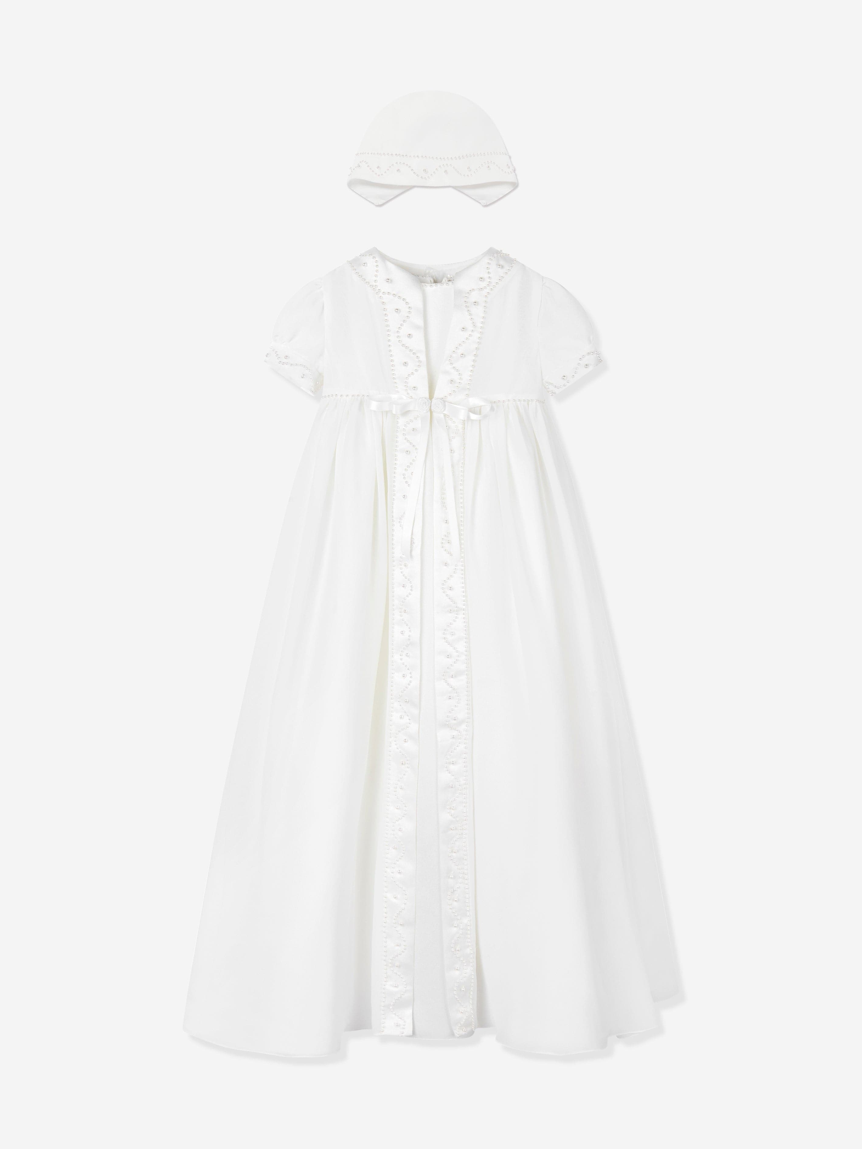 Baby Girls Christening Robe, Coat and Bonnet in Ivory Clearance For Cheap