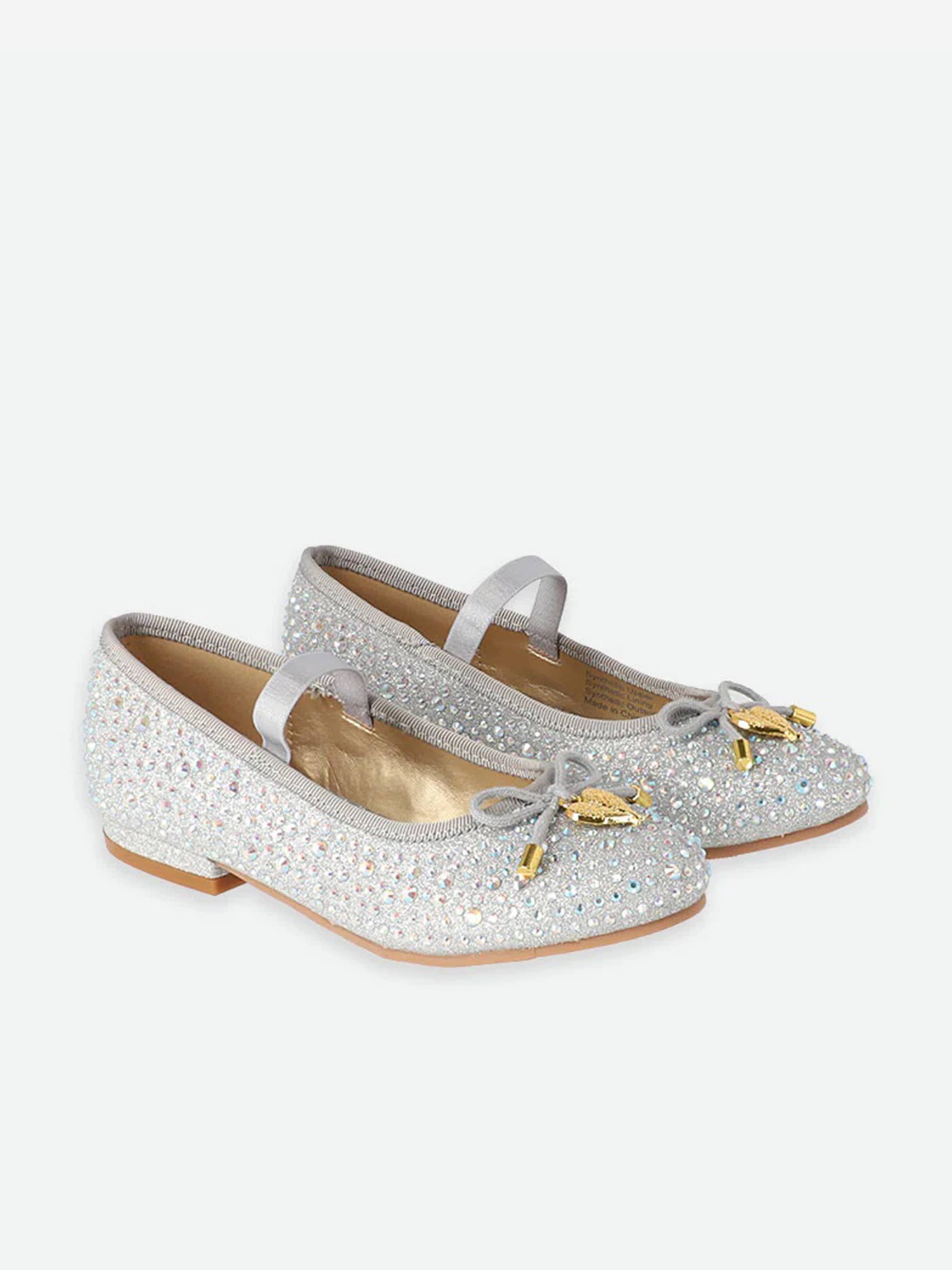 Angels Face Girls Maya Crystal Shoes in Silver In China Online