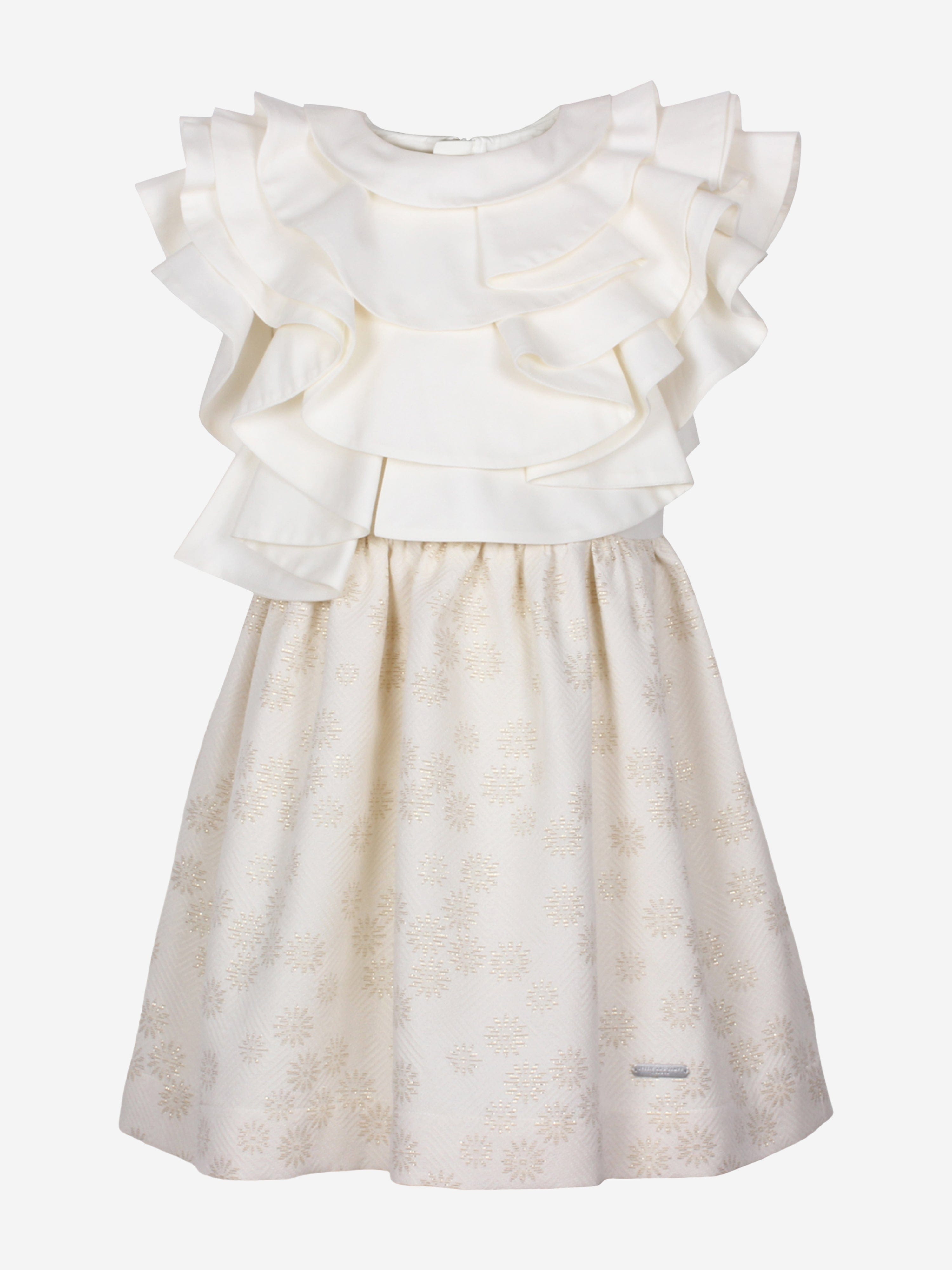 Jessie And James Girls Glissage Daisy Jacquard Dress in Gold Outlet Extremely