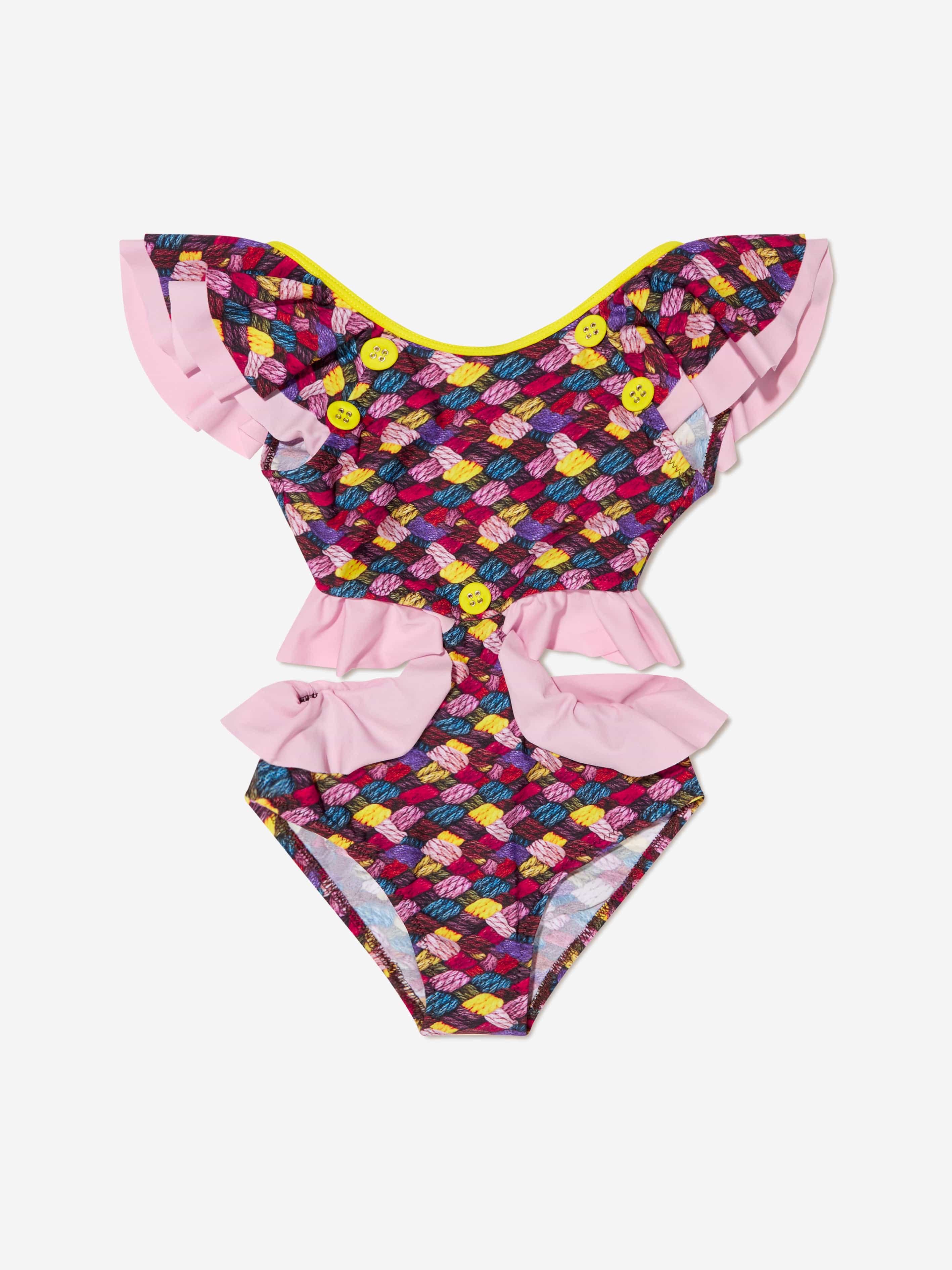 Nessi Byrd Girls Lolly Cut Out Swimsuit in Multicolour Sale Purchase