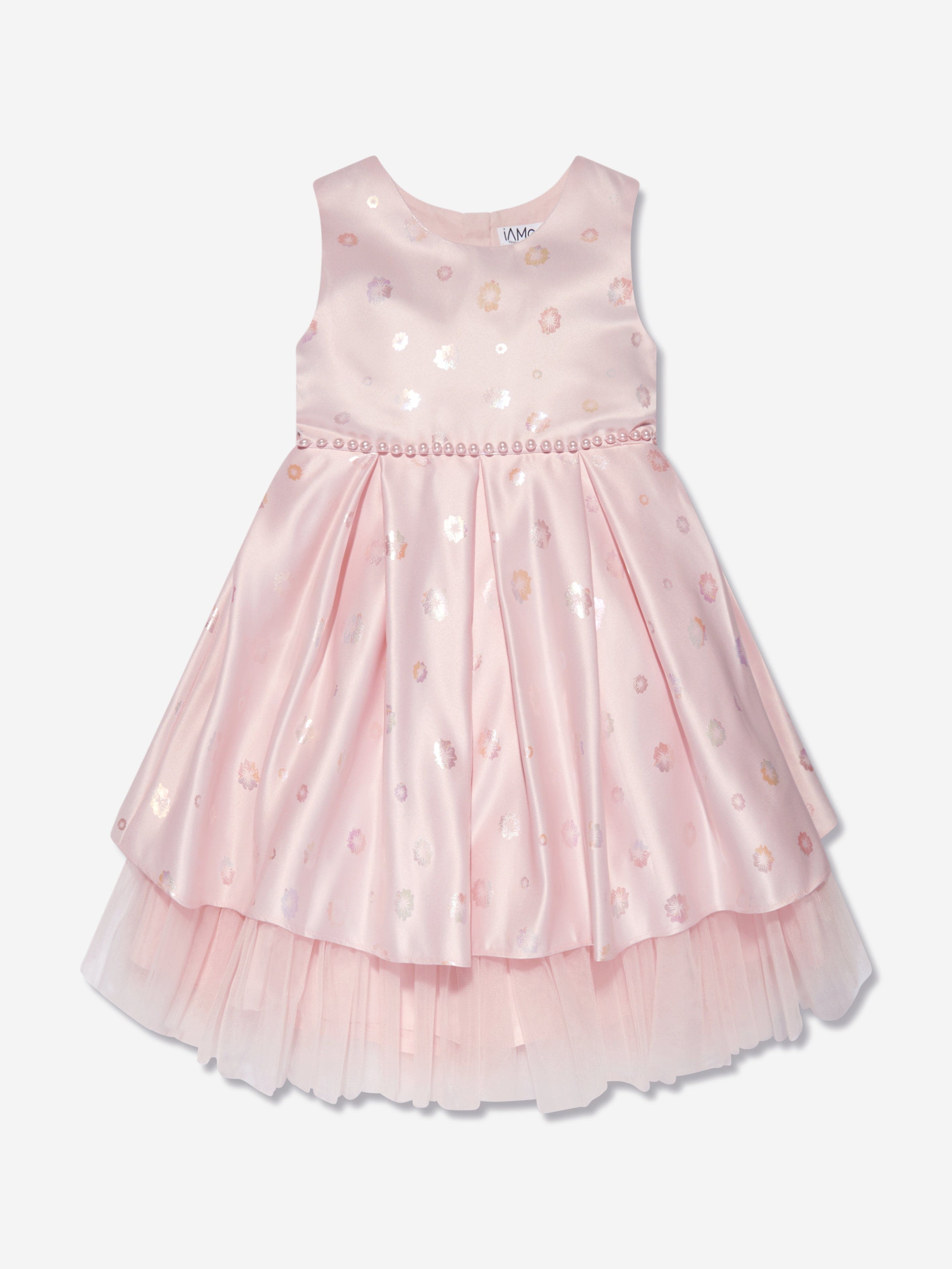 iAMe Girls Bow Detail A Line Dress in Pink Clearance Store For Sale