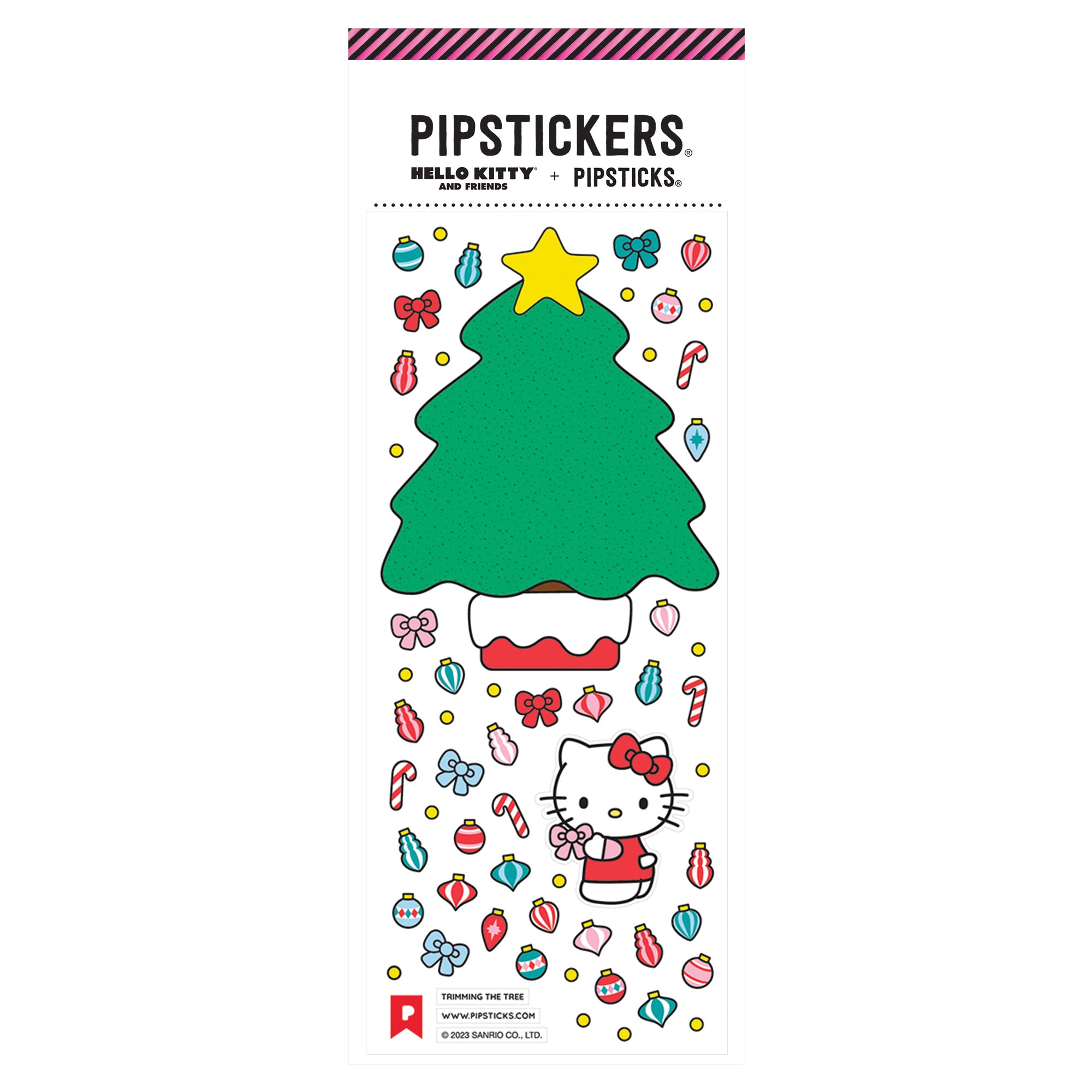 Hello Kitty x Pipsticks Trimming The Tree Sticker Sheet New Online