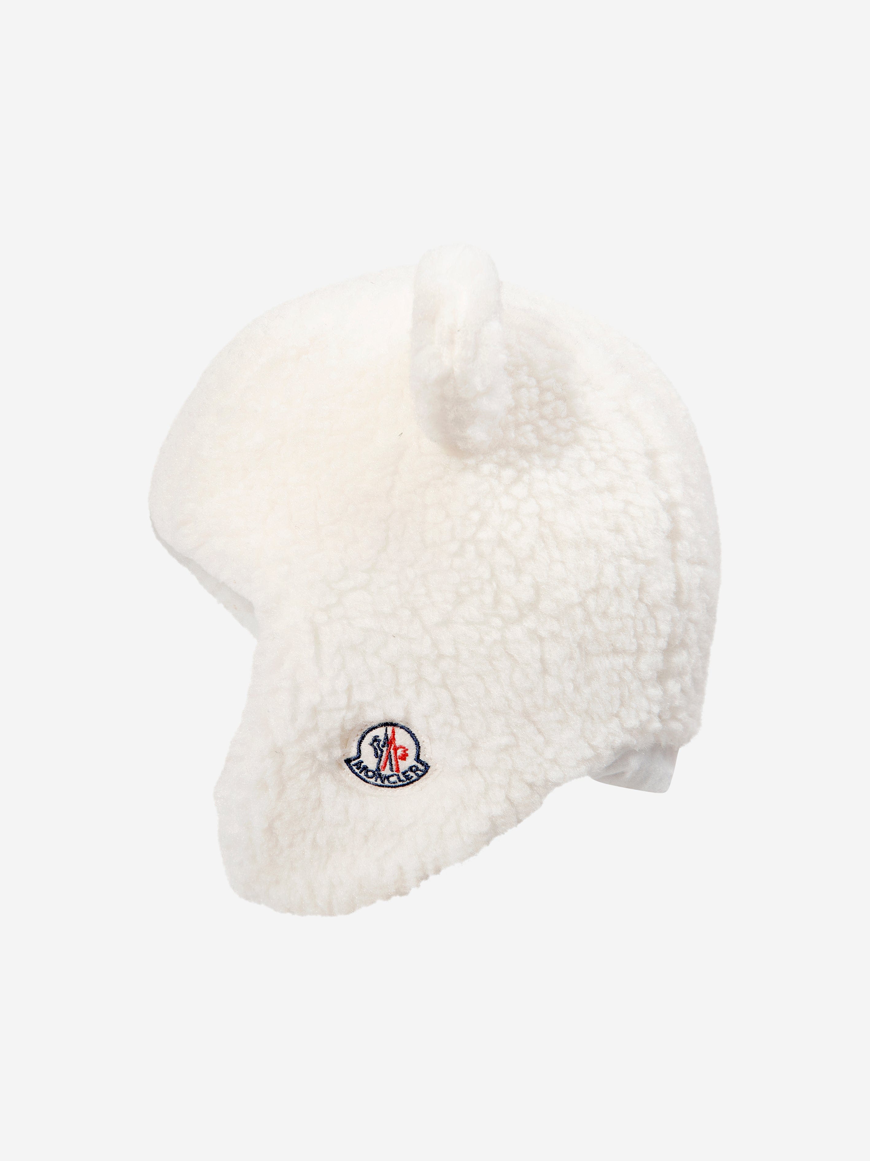 Moncler Enfant Baby Teddy Cap With Earflaps in Ivory Outlet Locations Cheap Online
