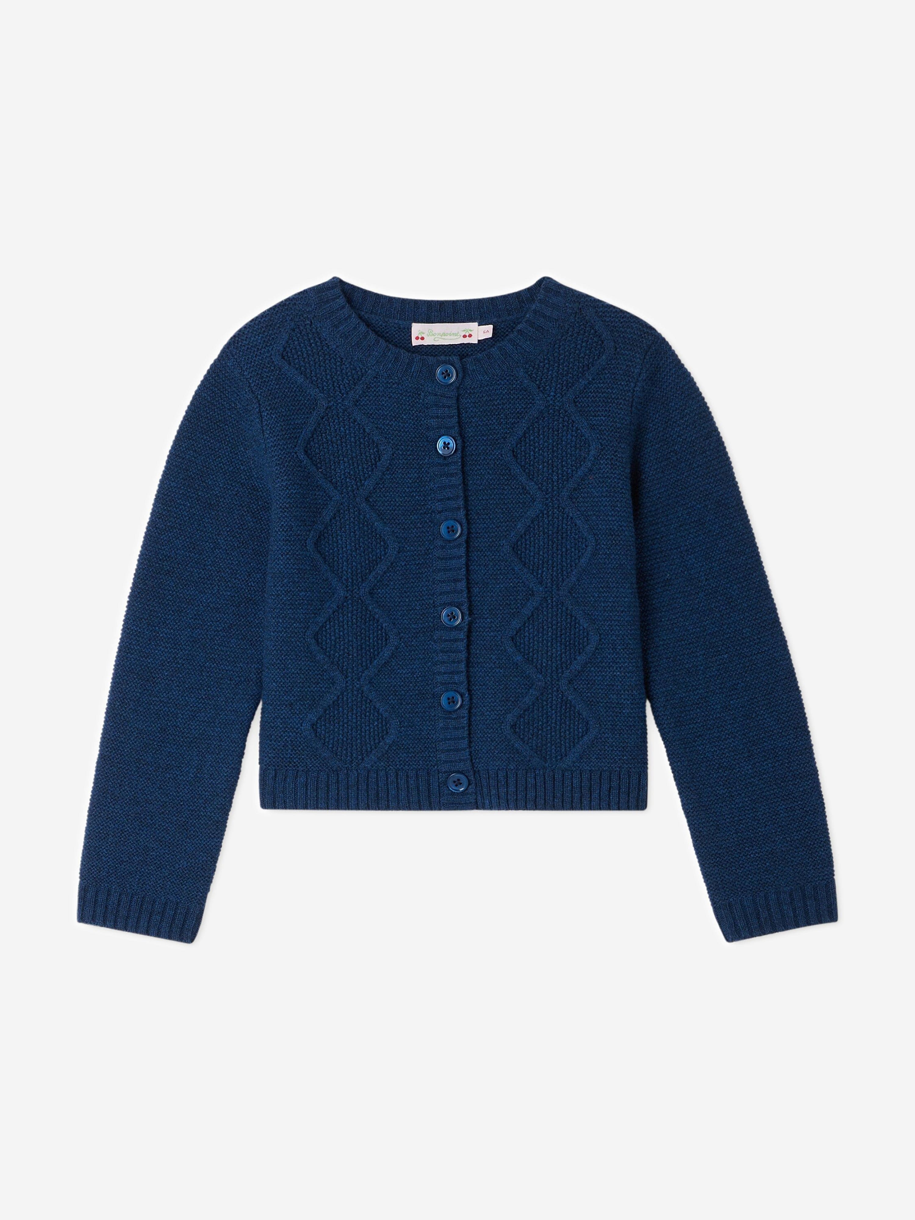 Bonpoint Girls Toscane Cardigan in Blue The Cheapest