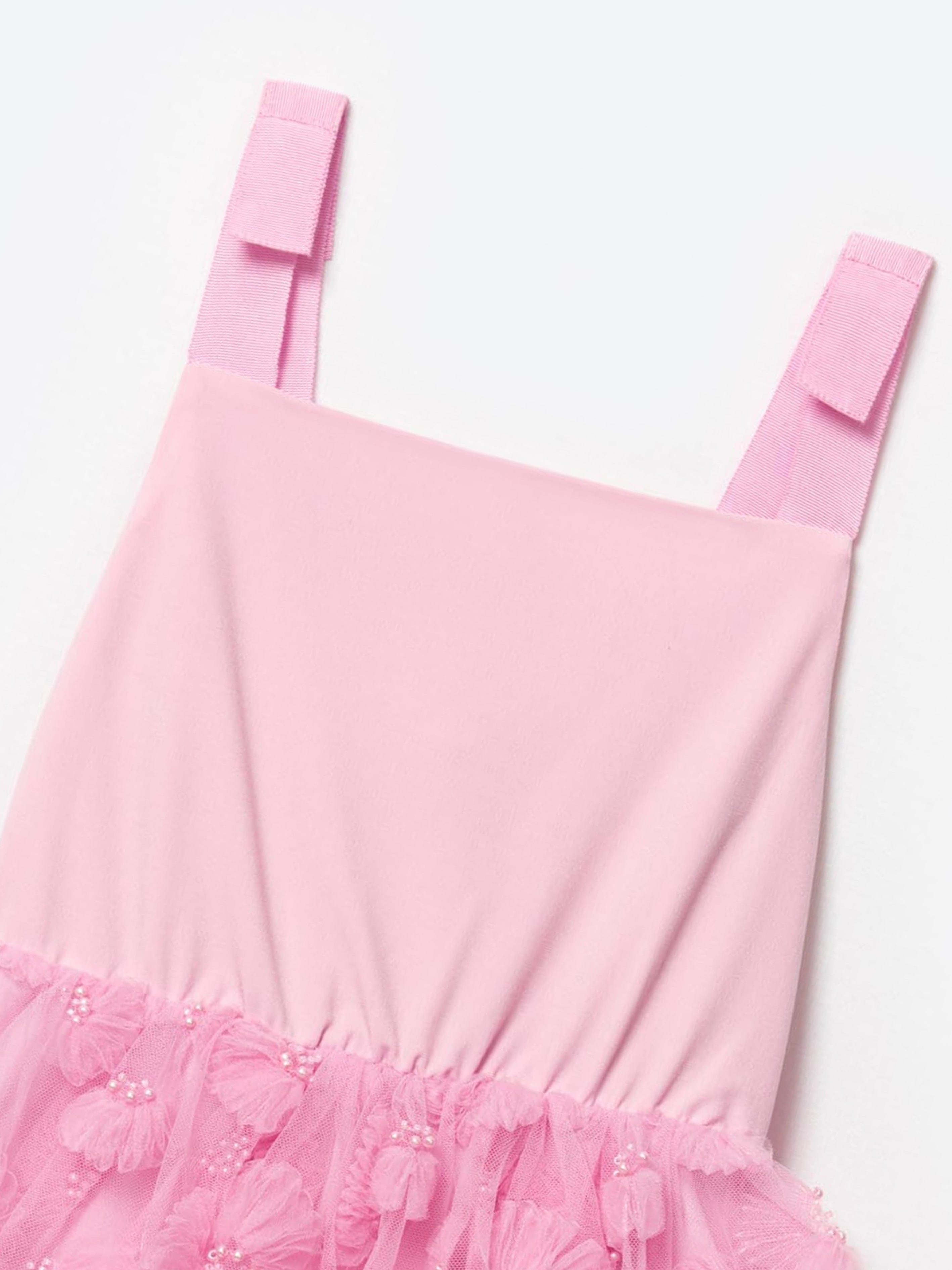 Self Portrait Girls Jersey and Tulle Dress in Pink Great Deals Sale Online