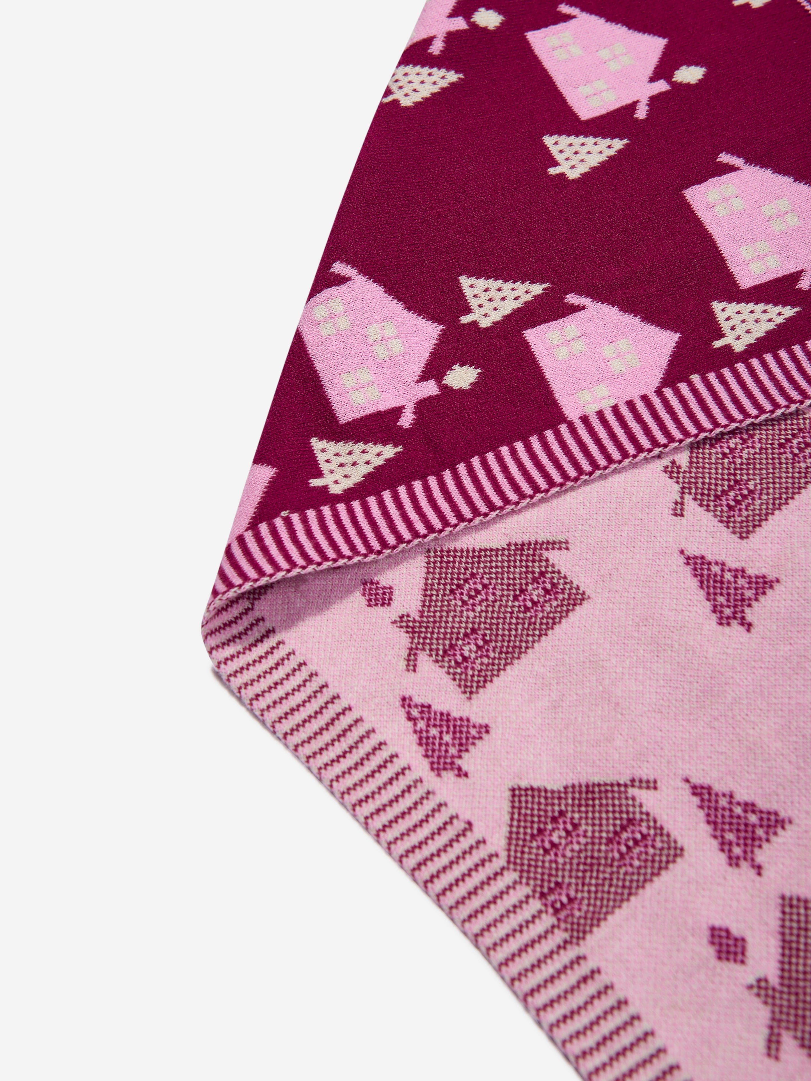 The Bonnie Mob Baby Girls Fawn Cabin Knit Shawl in Purple Enjoy For Sale