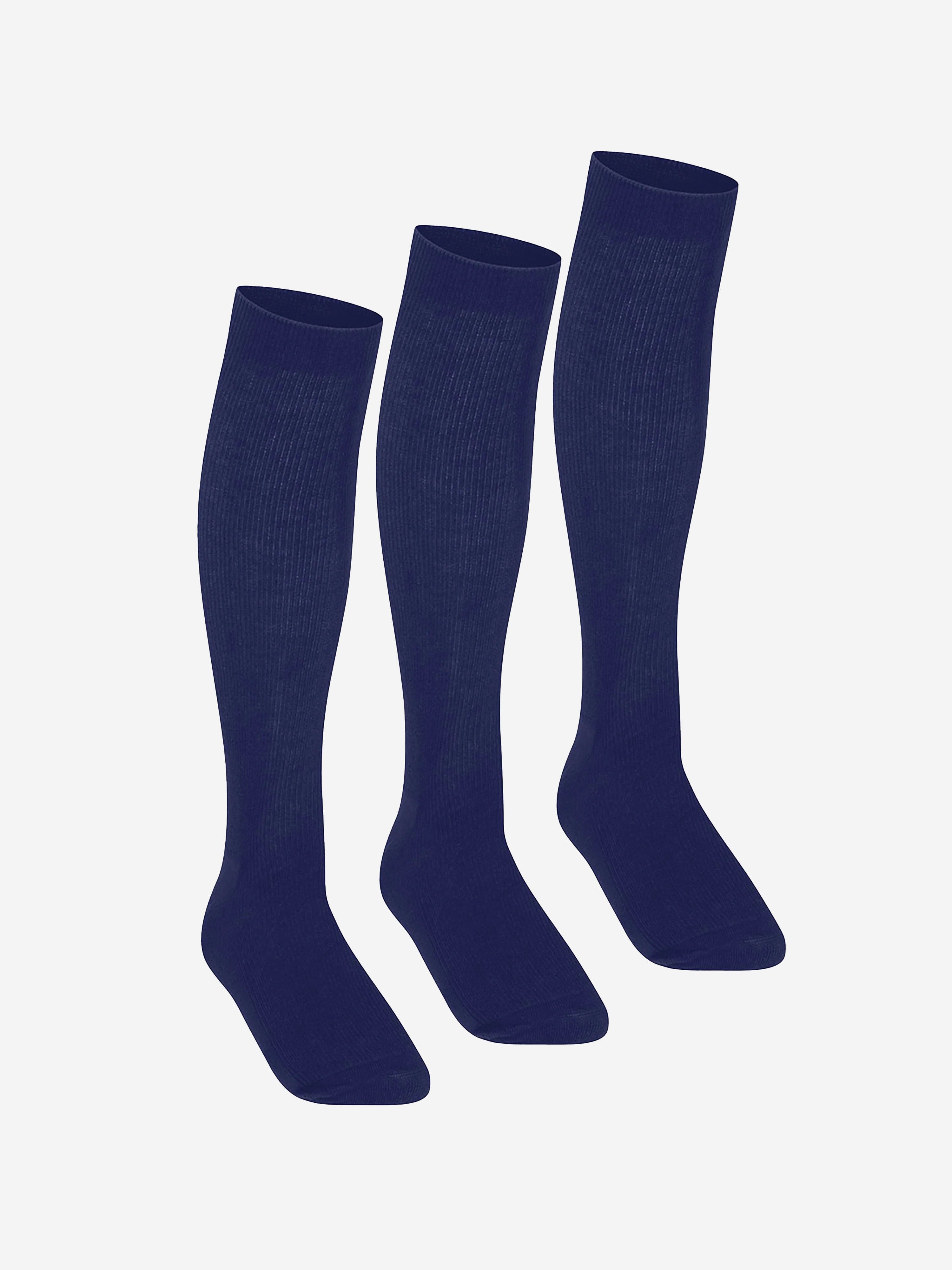 Zeco Girls School Knee High Socks (3 Pack) in Navy Outlet 2025 New