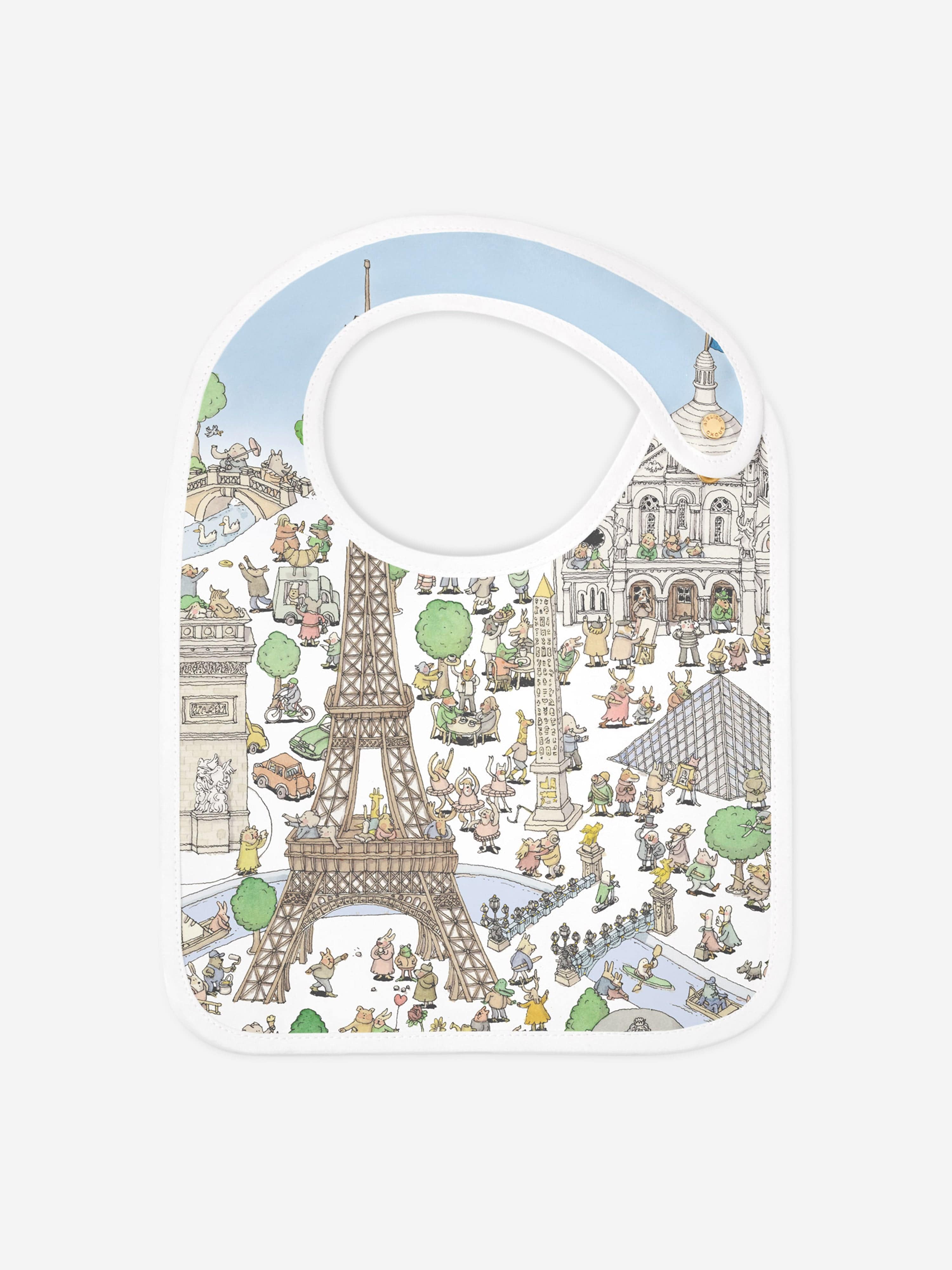 Atelier Choux Baby Satin Paris Bib in Blue Cheap Sale Reliable