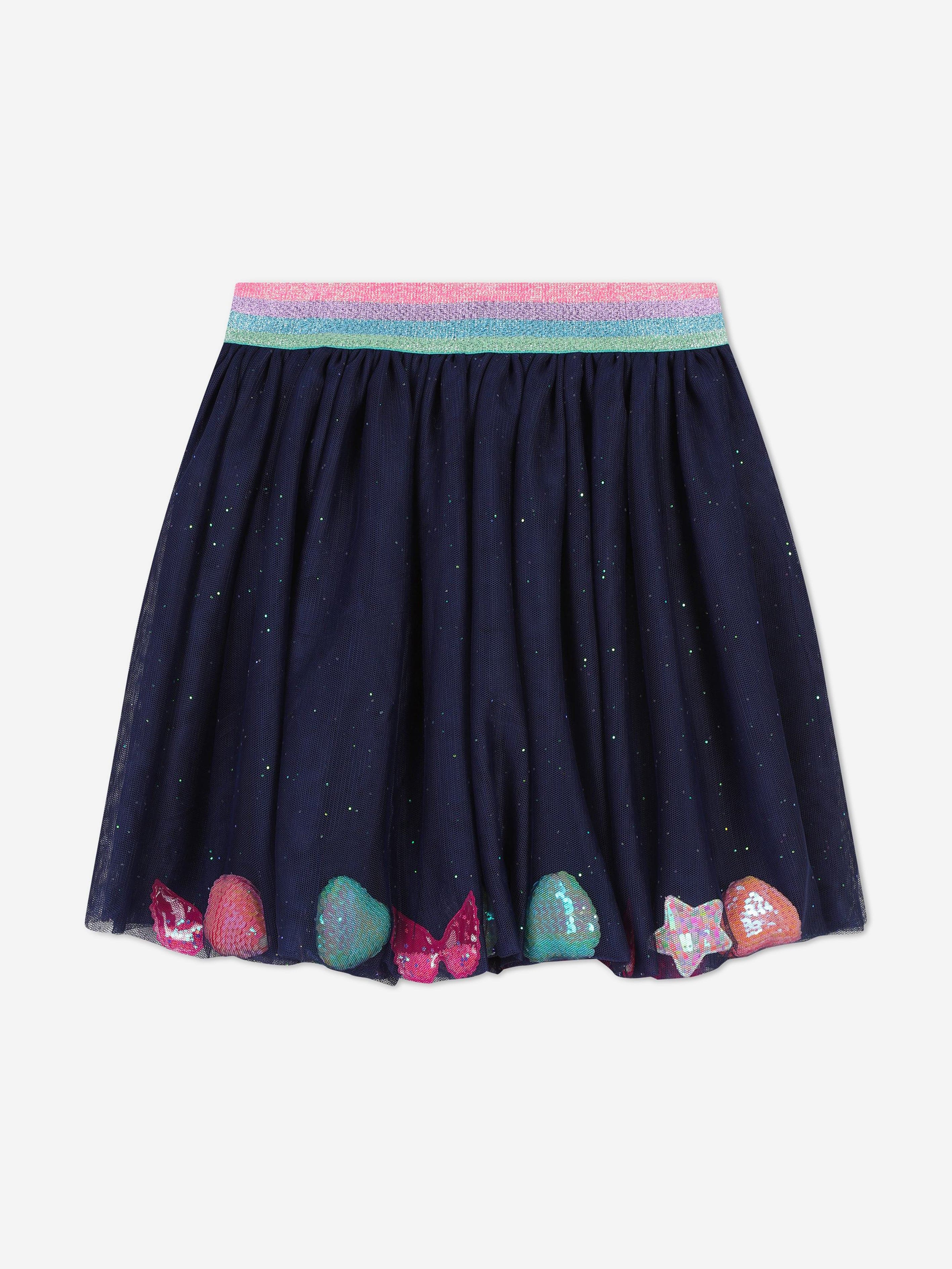 Billieblush Girls Glitter Mesh Skirt in Navy Buy Cheap Best Store To Get