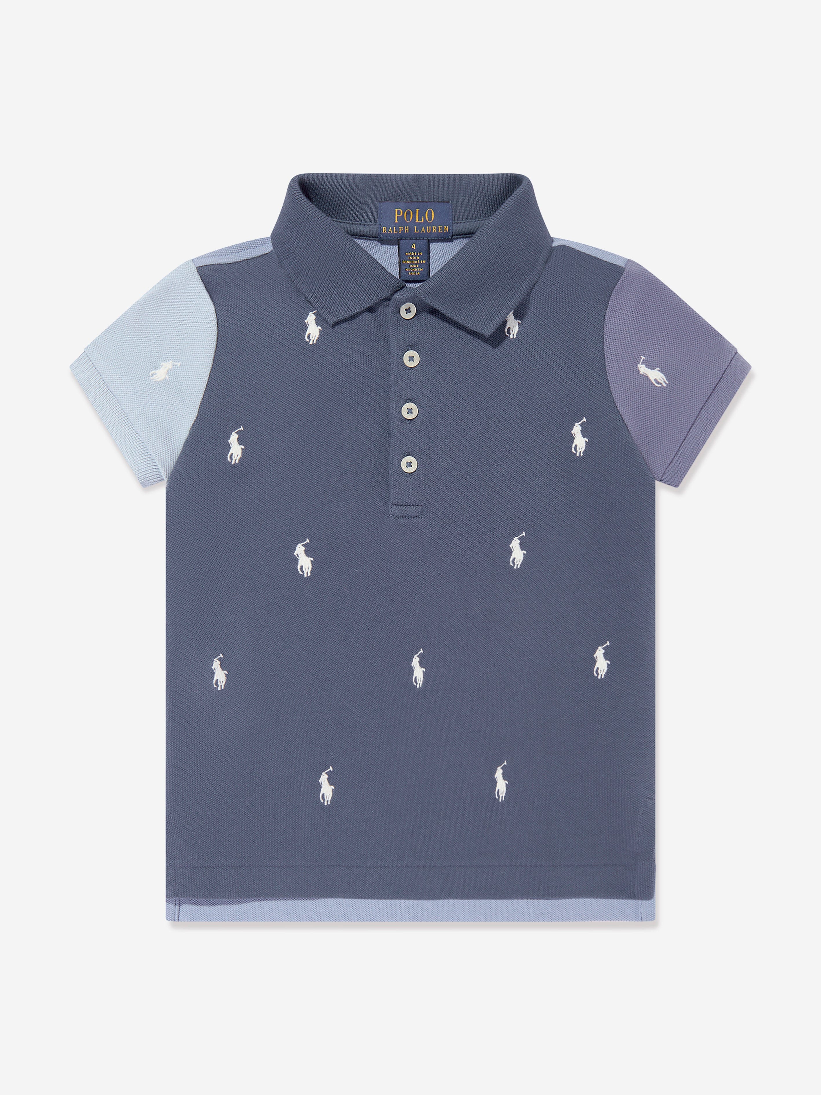 Ralph Lauren Girls Logo Polo Shirt in Blue Extremely For Sale