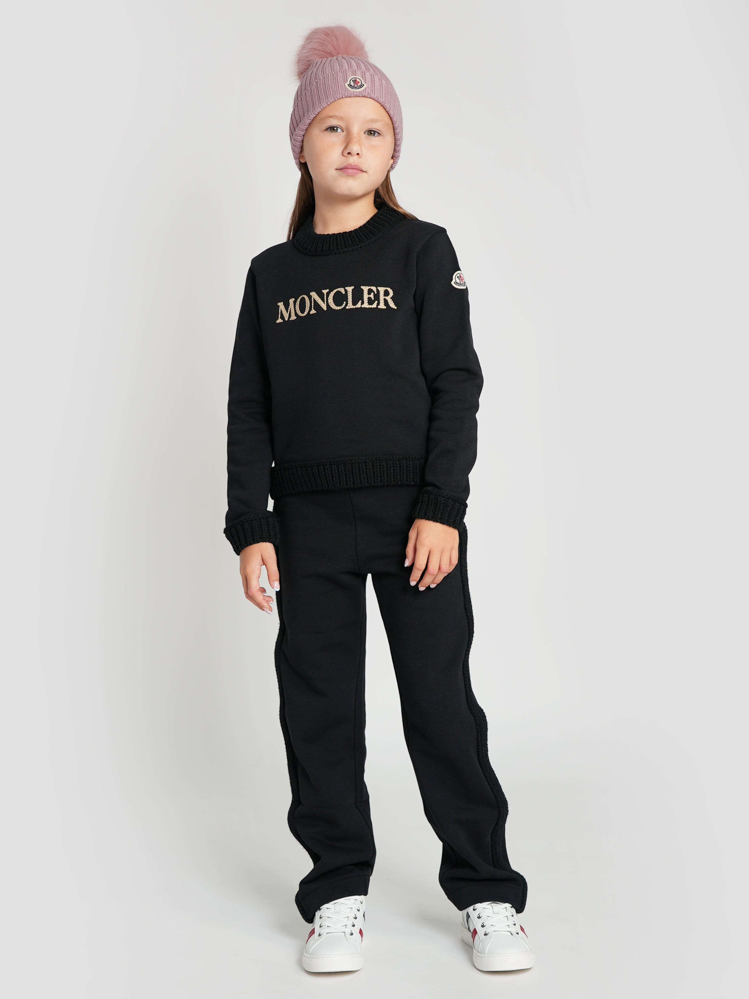 Moncler Enfant Girls Logo Tracksuit in Black Sale Outlet Locations