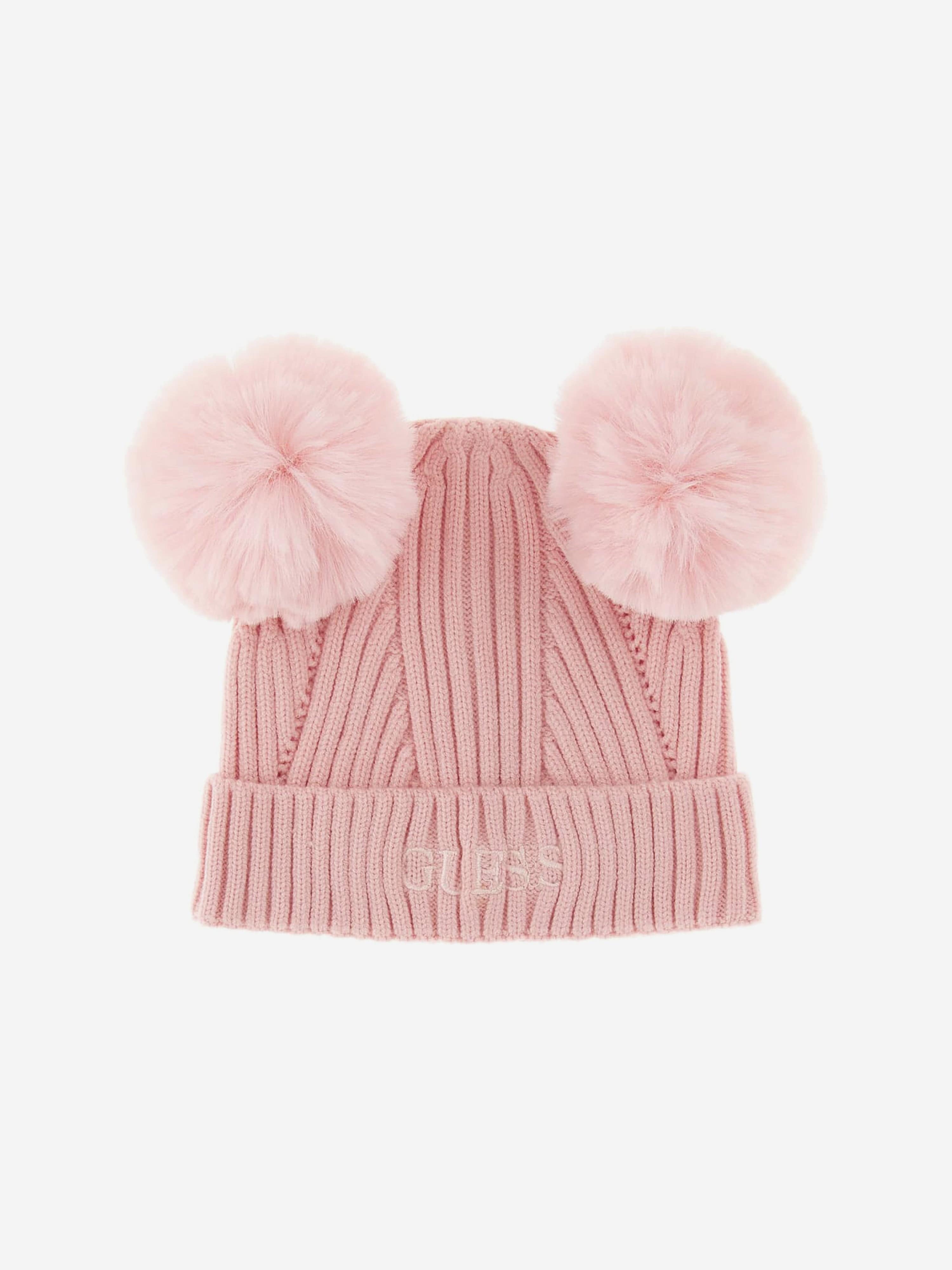Guess Girls Knitted Pom Pom Hat in Pink For Sale Cheap Pice From China