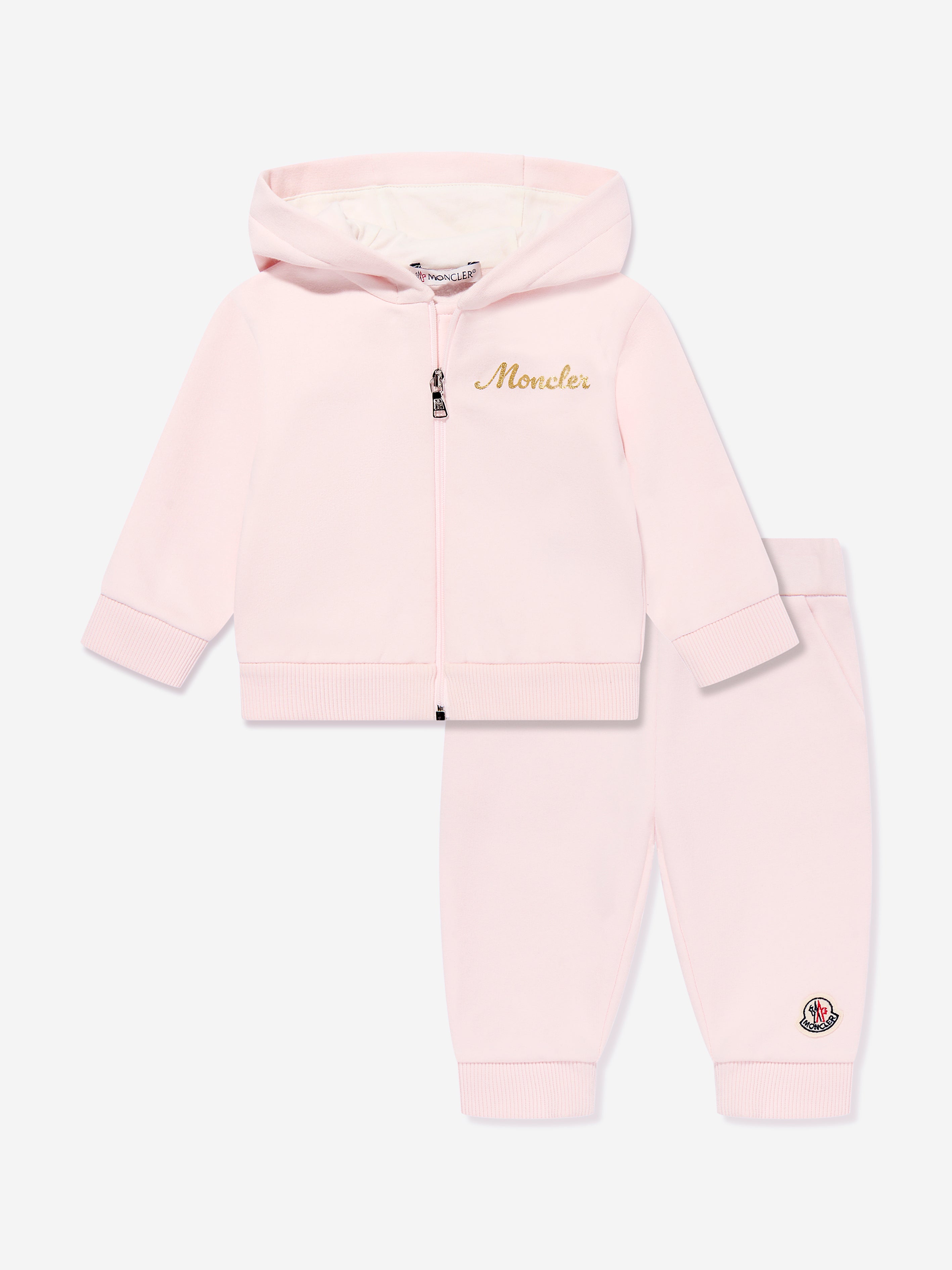 Moncler Enfant Baby Girls Logo Tracksuit in Pink Free Shipping Manchester