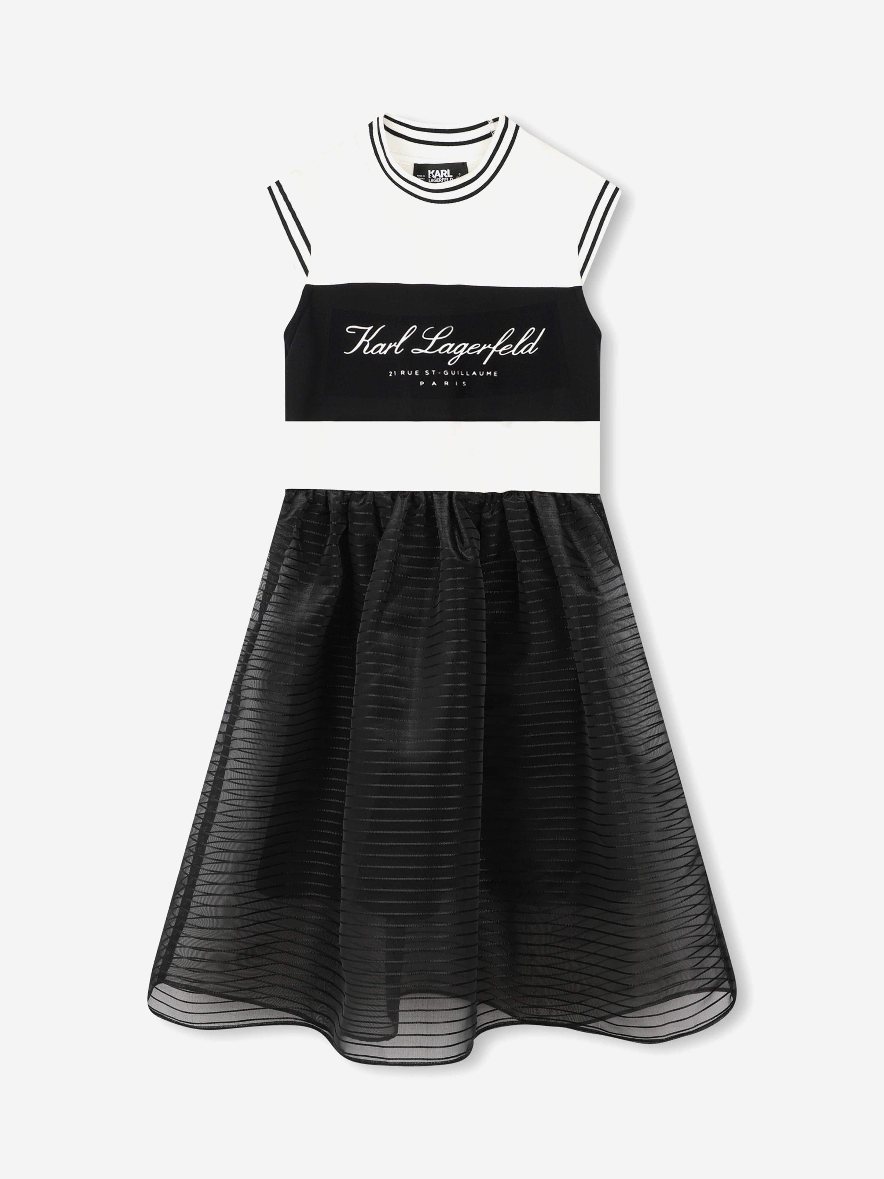 Karl Lagerfeld Girls Mixed Fabric Milano Dress in Multicolour Free Shipping Best Pices