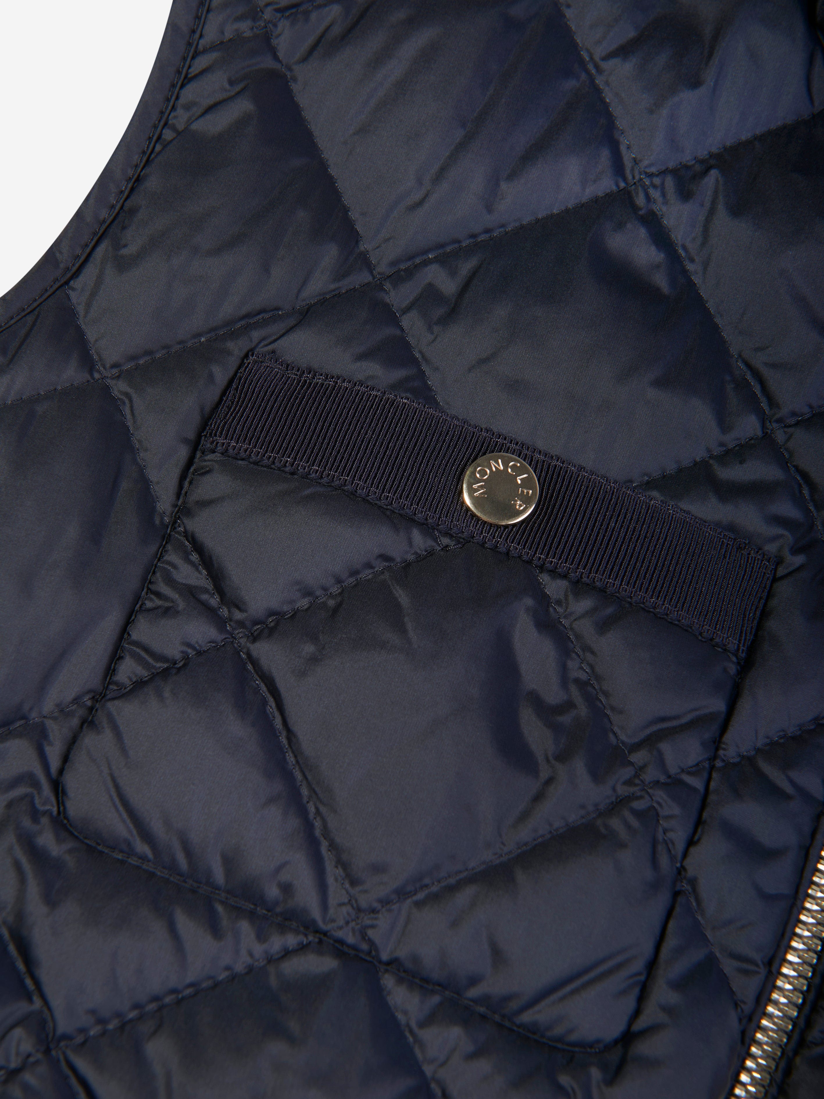 Moncler Enfant Girls Down Padded Garonna Gilet in Navy Buy Cheap Get Authentic