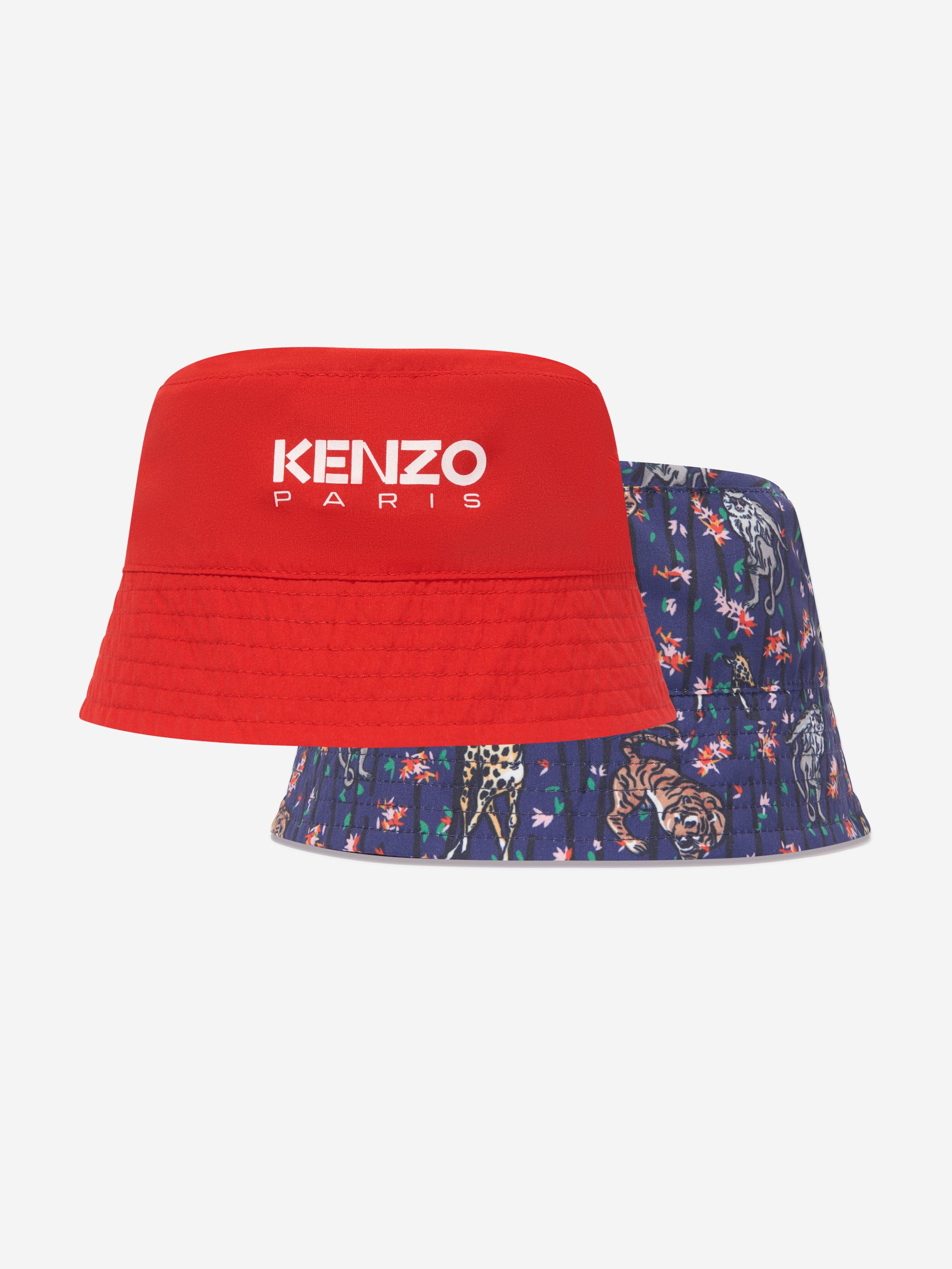 KENZO Girls Reversible Bucket Hat in Blue Outlet Online Shop