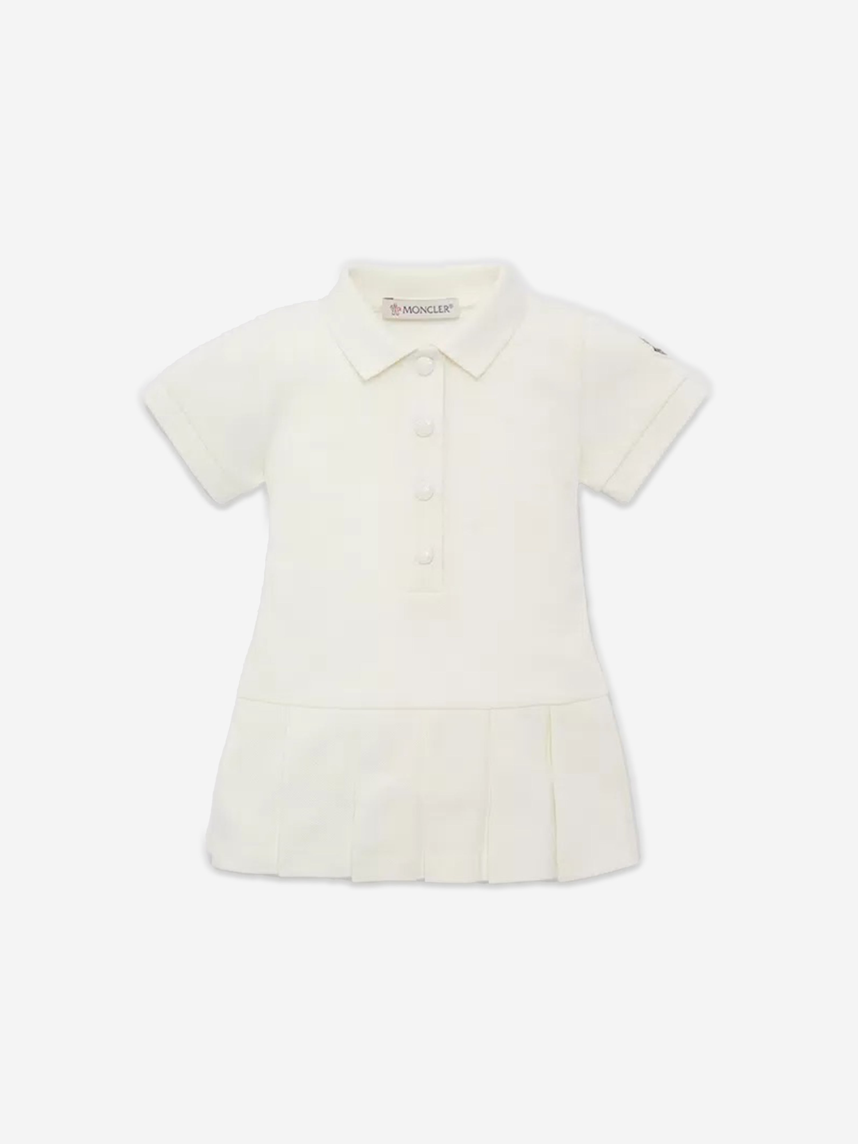 Moncler Enfant Baby Girls Branded Polo Dress in White Release Dates Cheap Online