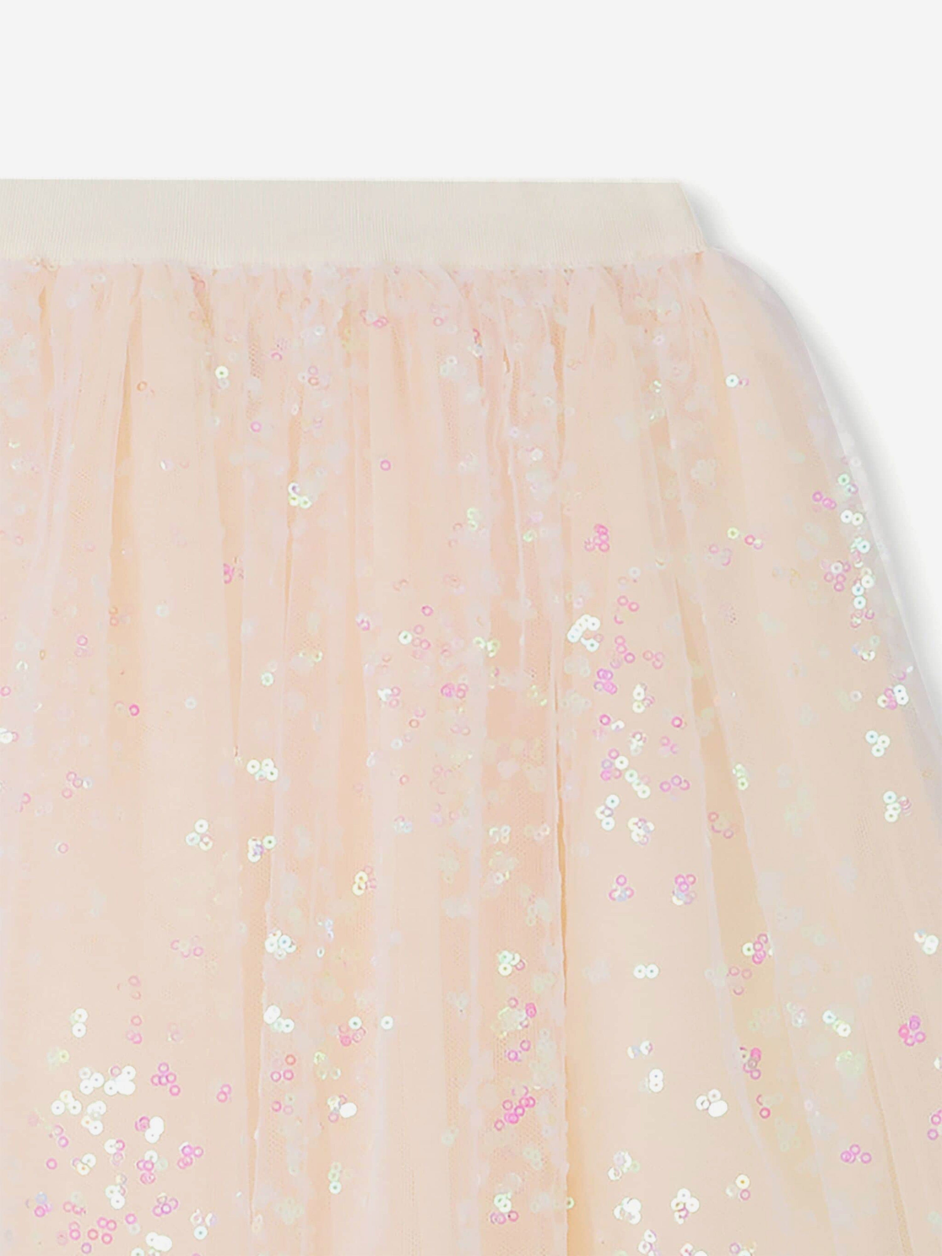 Bonpoint Girls Pois Tulle Skirt in Pink With Mastercard