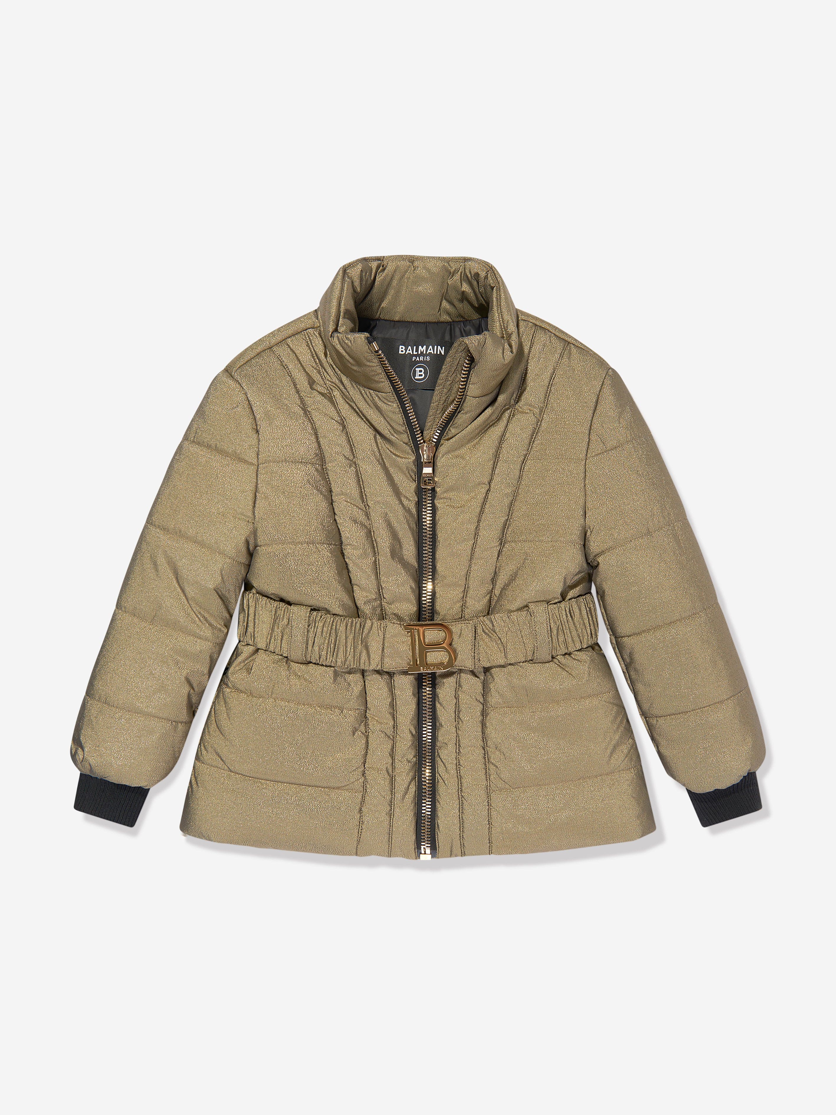 Balmain Girls Puffer Jacket in Gold Clearance Official Site