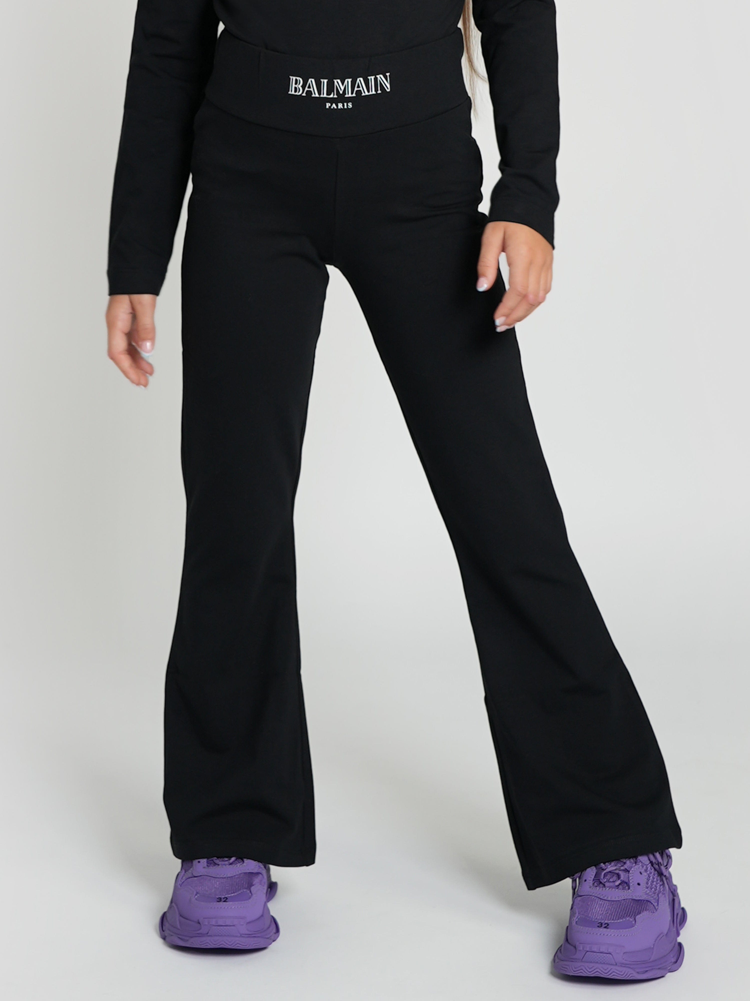 Balmain Girls Flared Logo Leggings in Black Largest Supplier Cheap Pice
