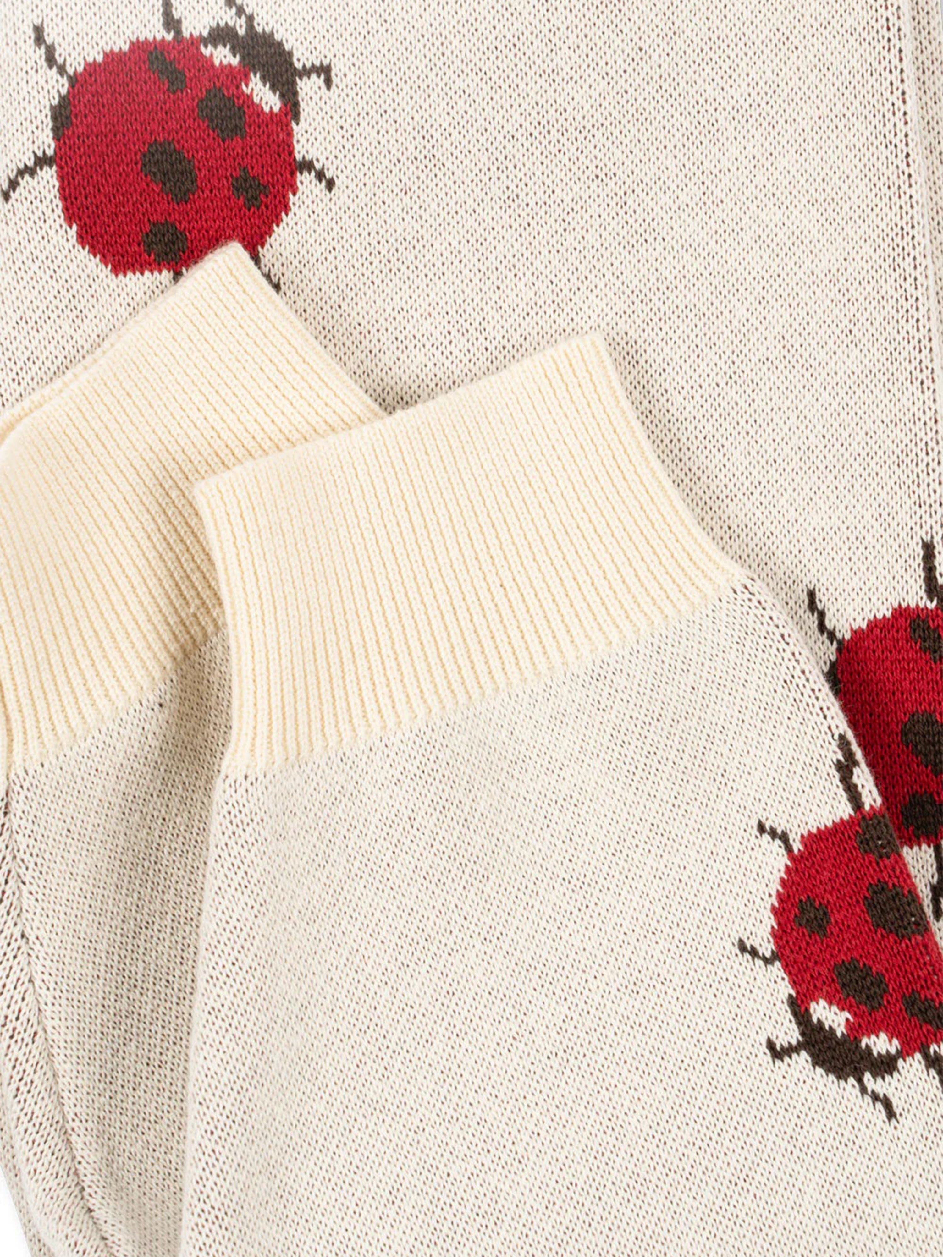Konges Sljd Girls Lapis Ladybug Knit Pants in Ivory Clearance Ebay