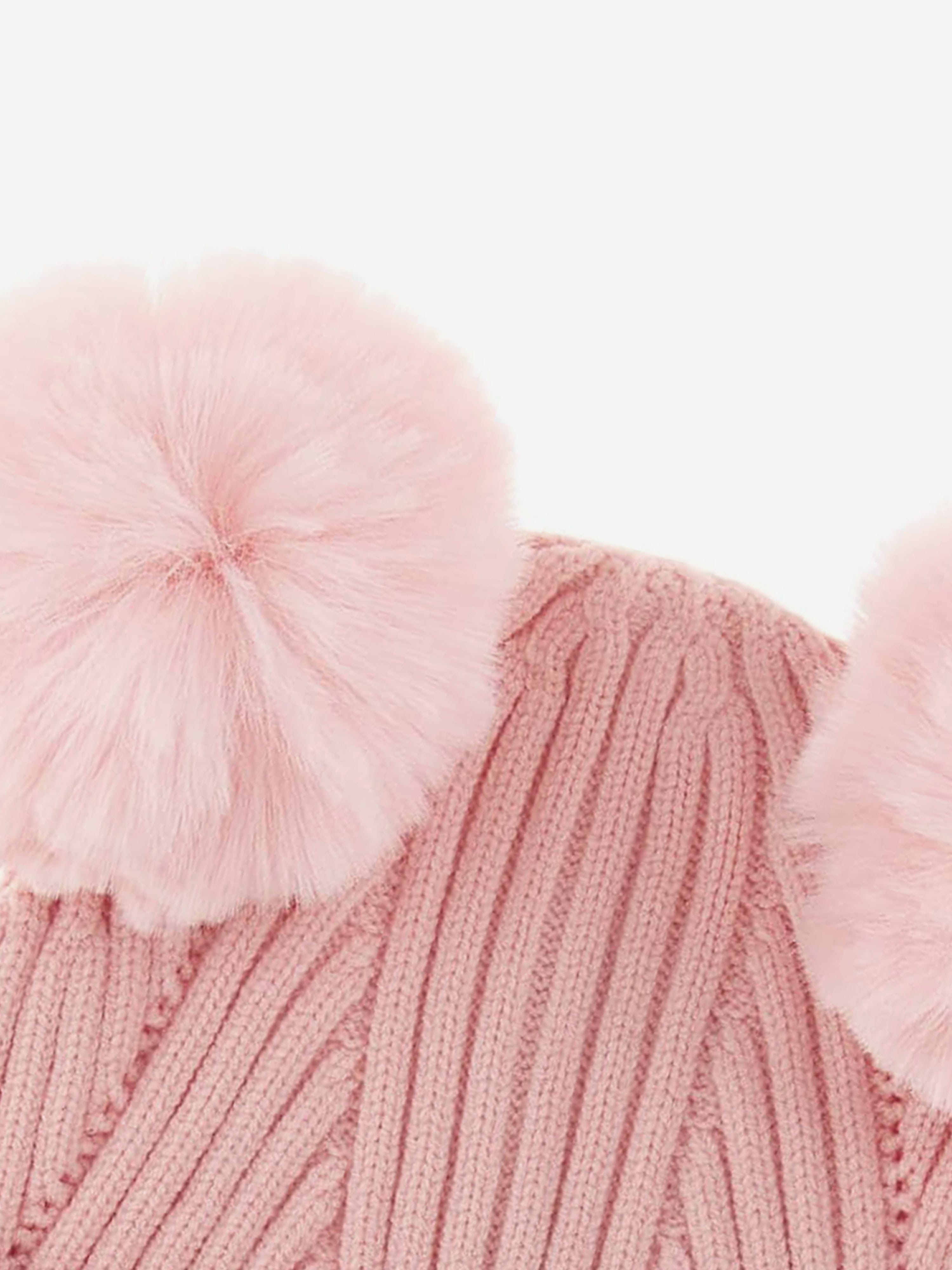 Guess Girls Knitted Pom Pom Hat in Pink For Sale Cheap Pice From China