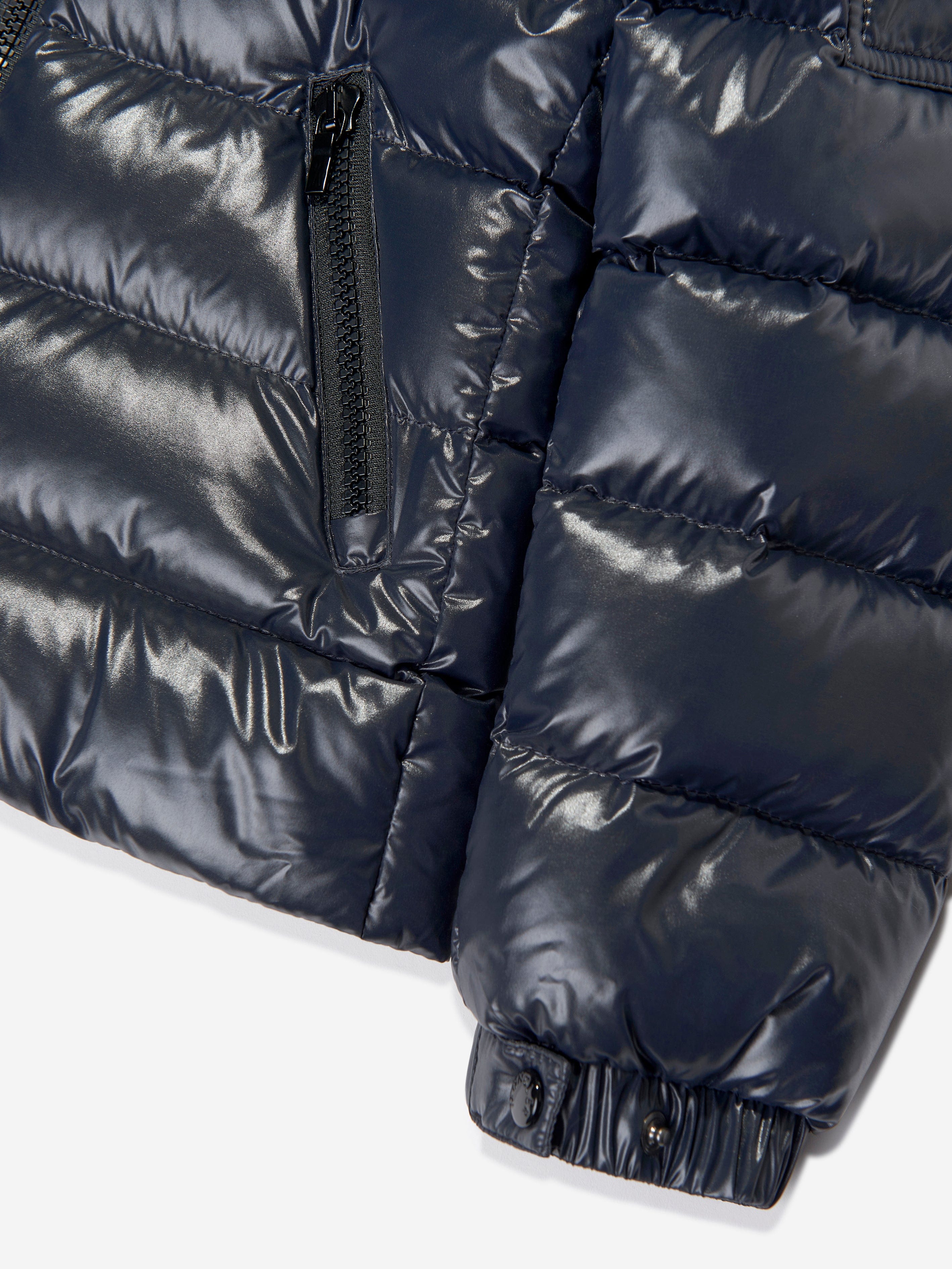 Moncler Enfant Girls Down Padded Bady Jacket in Navy Cheap Perfect