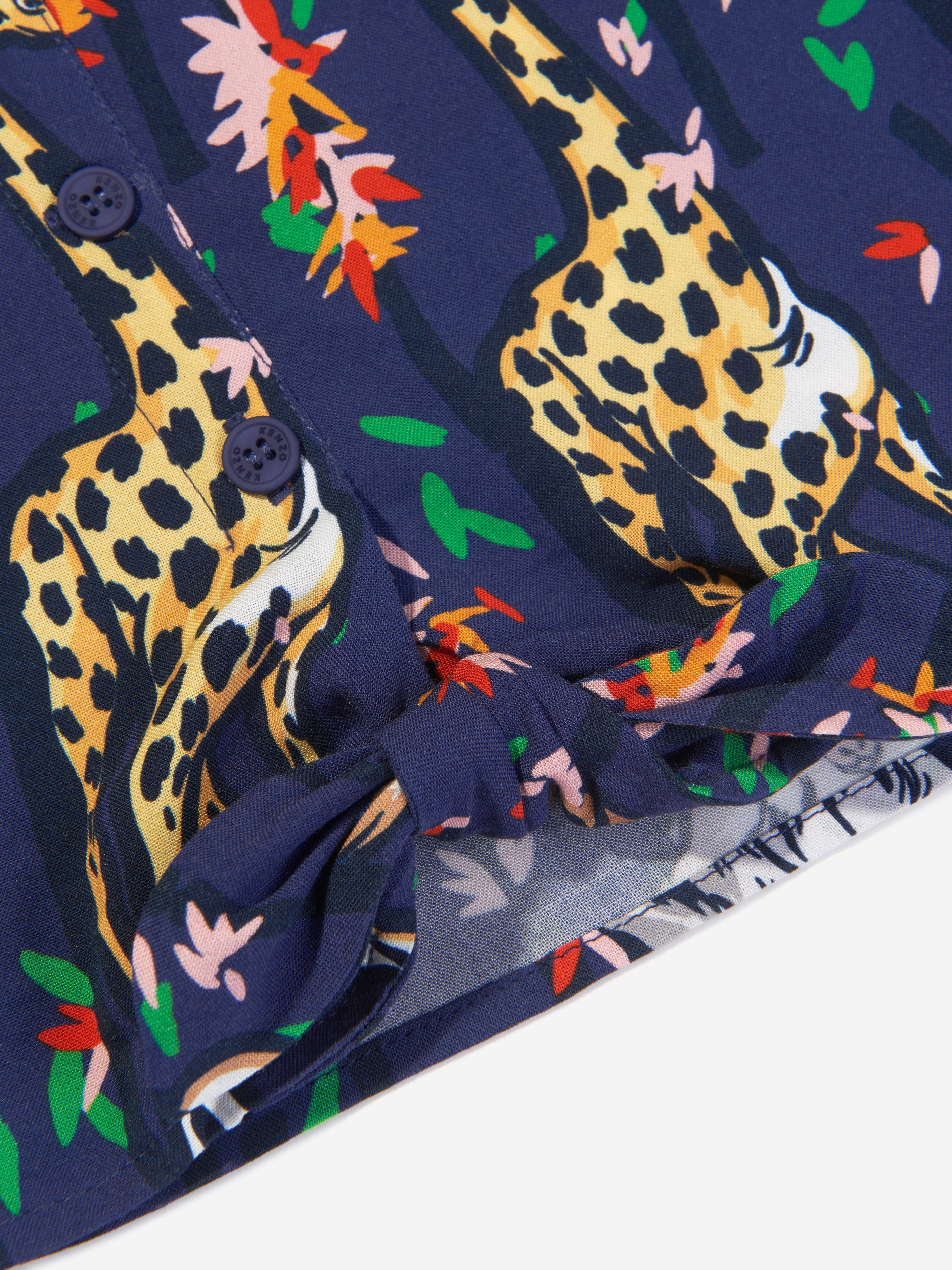 KENZO Girls Short Sleeve Shirt in Blue Newest