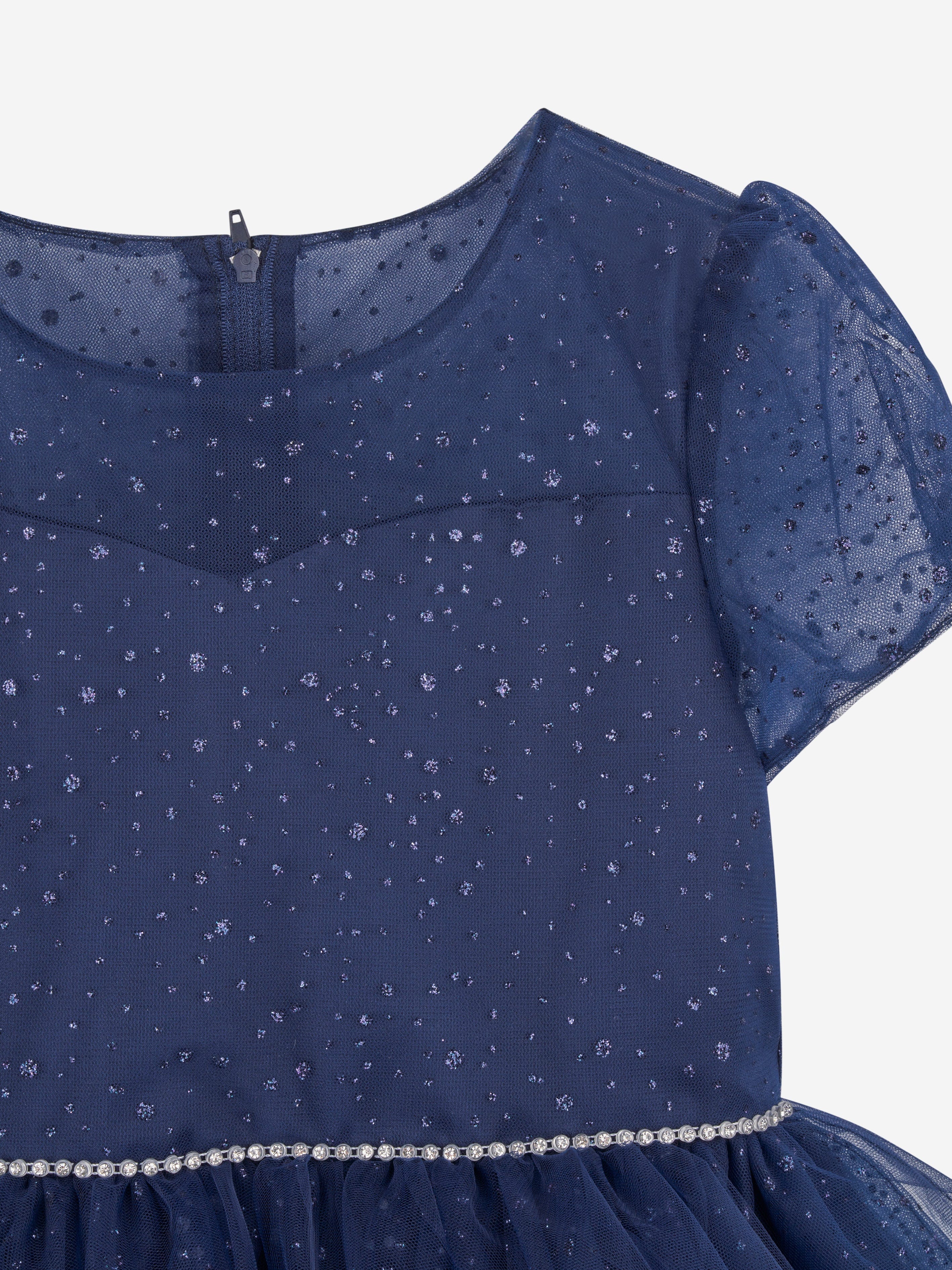 iAMe Girls Sparkle Occasion Dress in Navy Cheap Manchester Great Sale