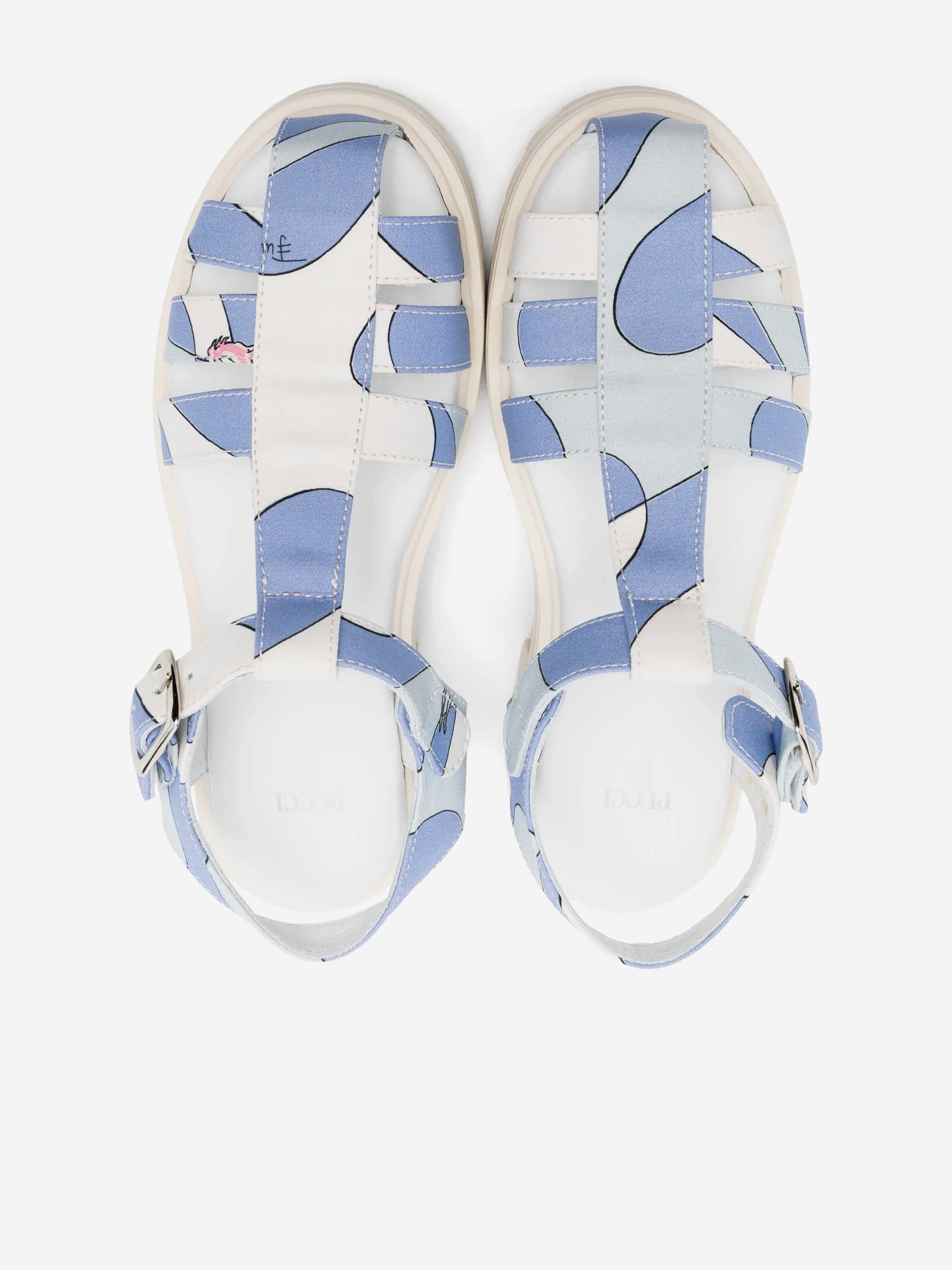 Girls Poplin Sandals in Blue Shop Offer For Sale