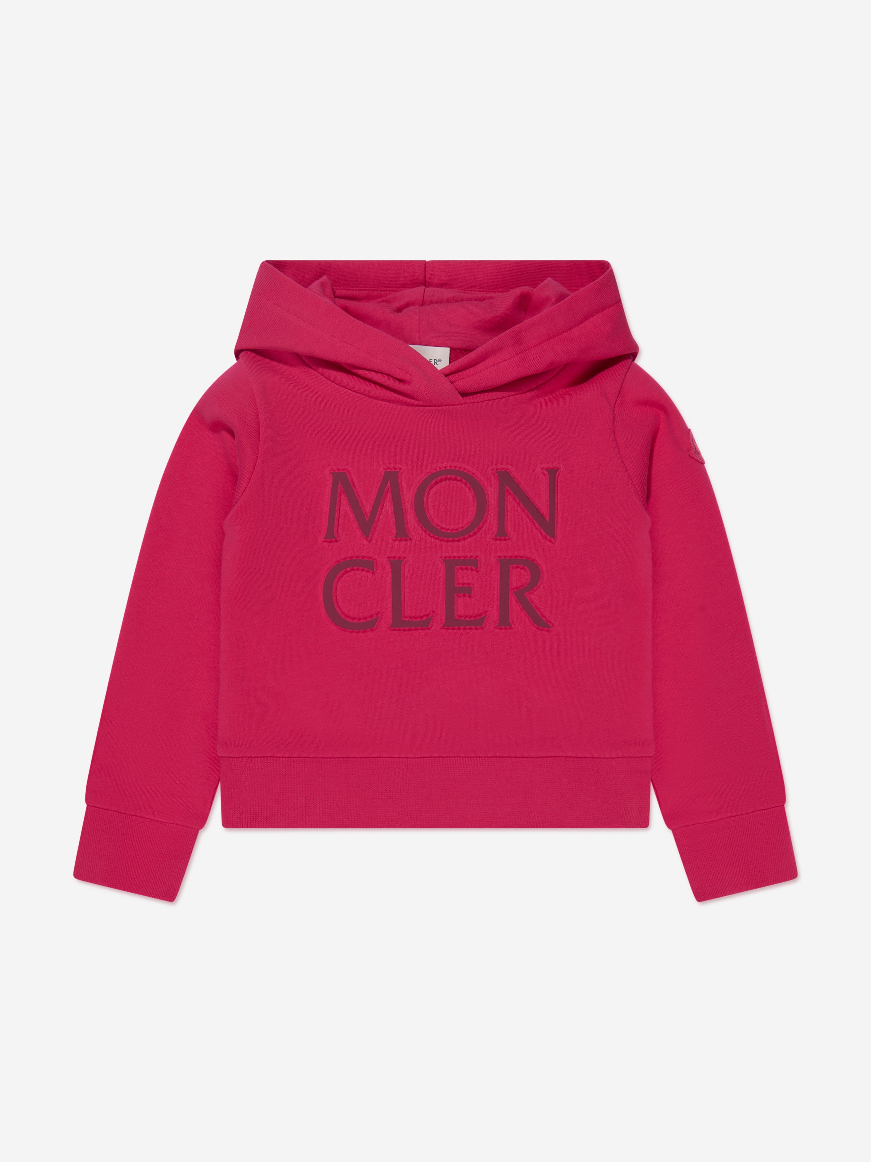 Moncler Enfant Girls Logo Hoodie in Pink 2025 Newest Online