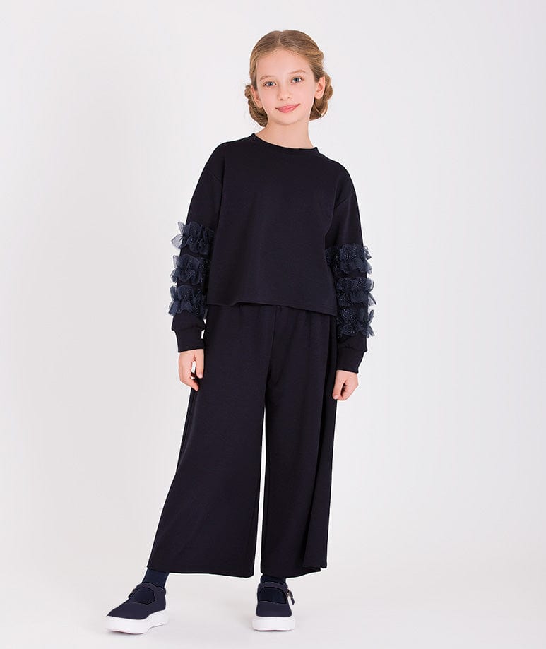 Mama Luma Girls Wide Leg Pants in Navy Looking For Cheap Pice