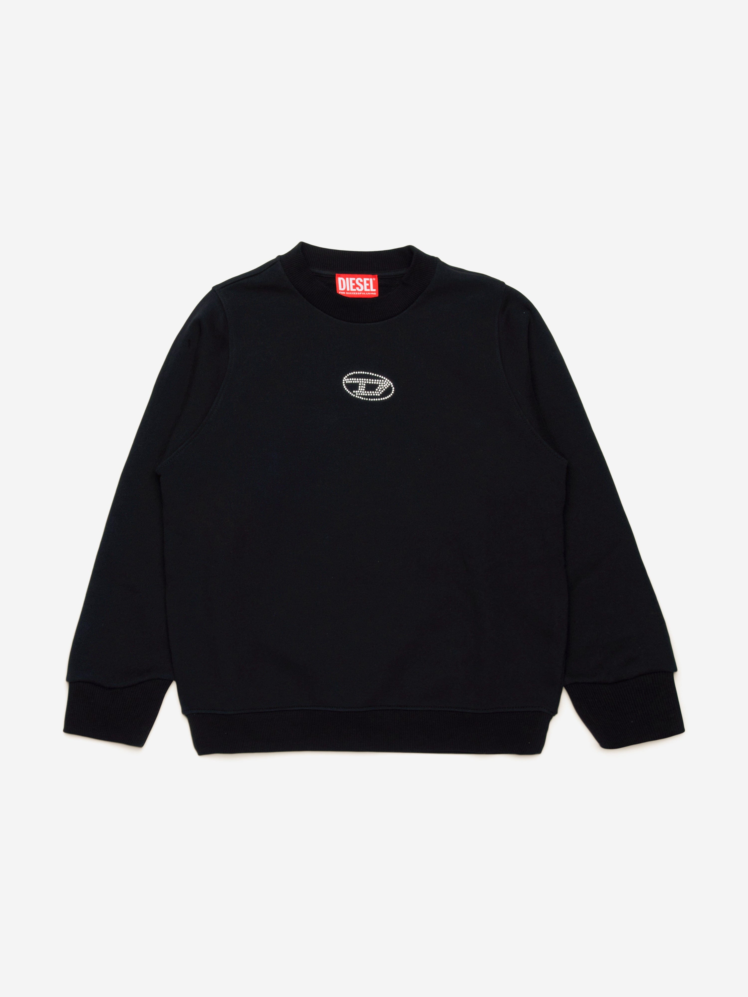 Diesel Girls Slemby Logo Sweatshirt in Black Low Pice Fee Shipping