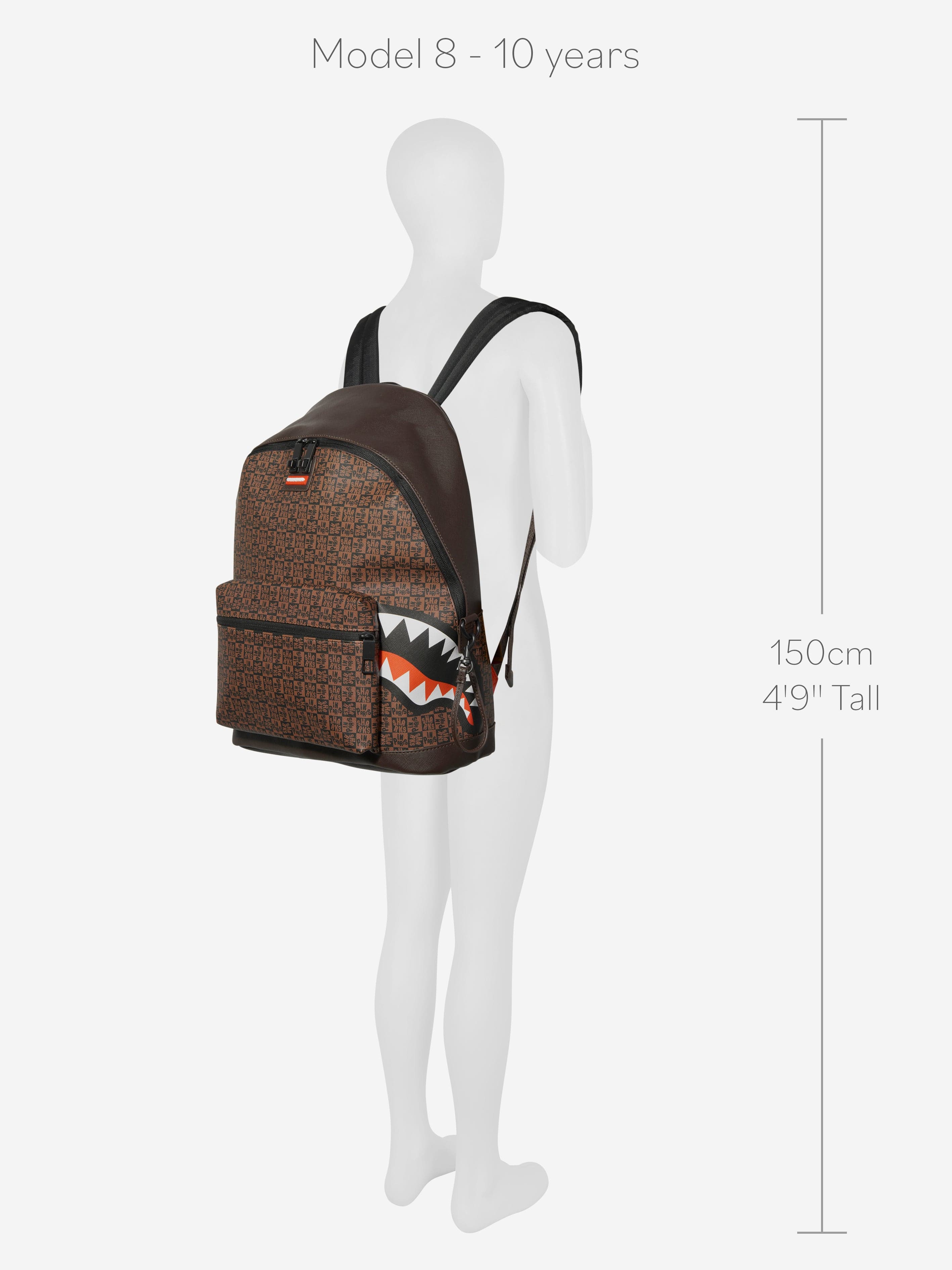 Sprayground Kids Sharks In Paris Check Emperor Backpack in Brown (40cm) Discount 2025 New