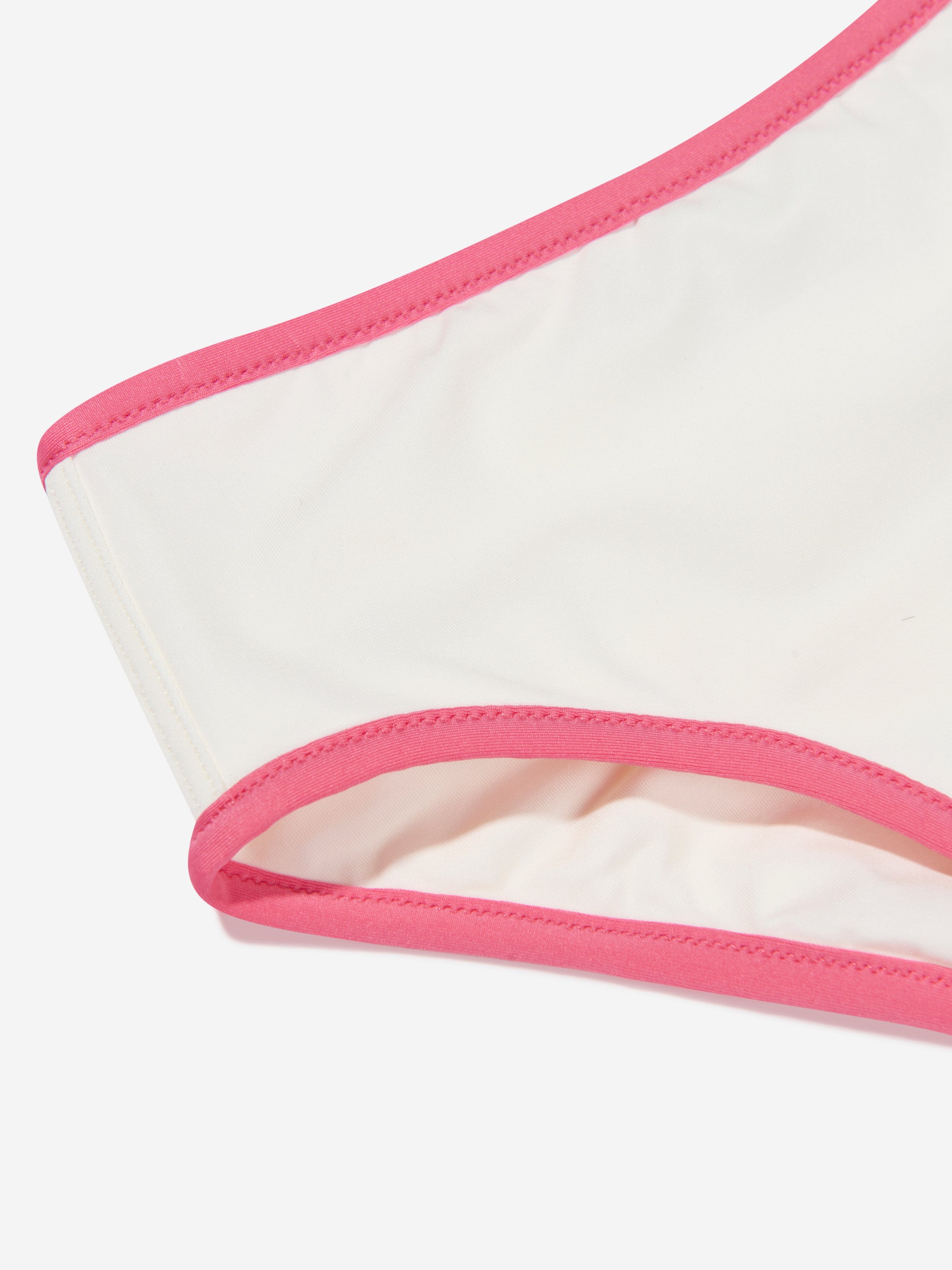 Moncler Enfant Girls Logo Bikini in White Low Pice Fee Shipping Online