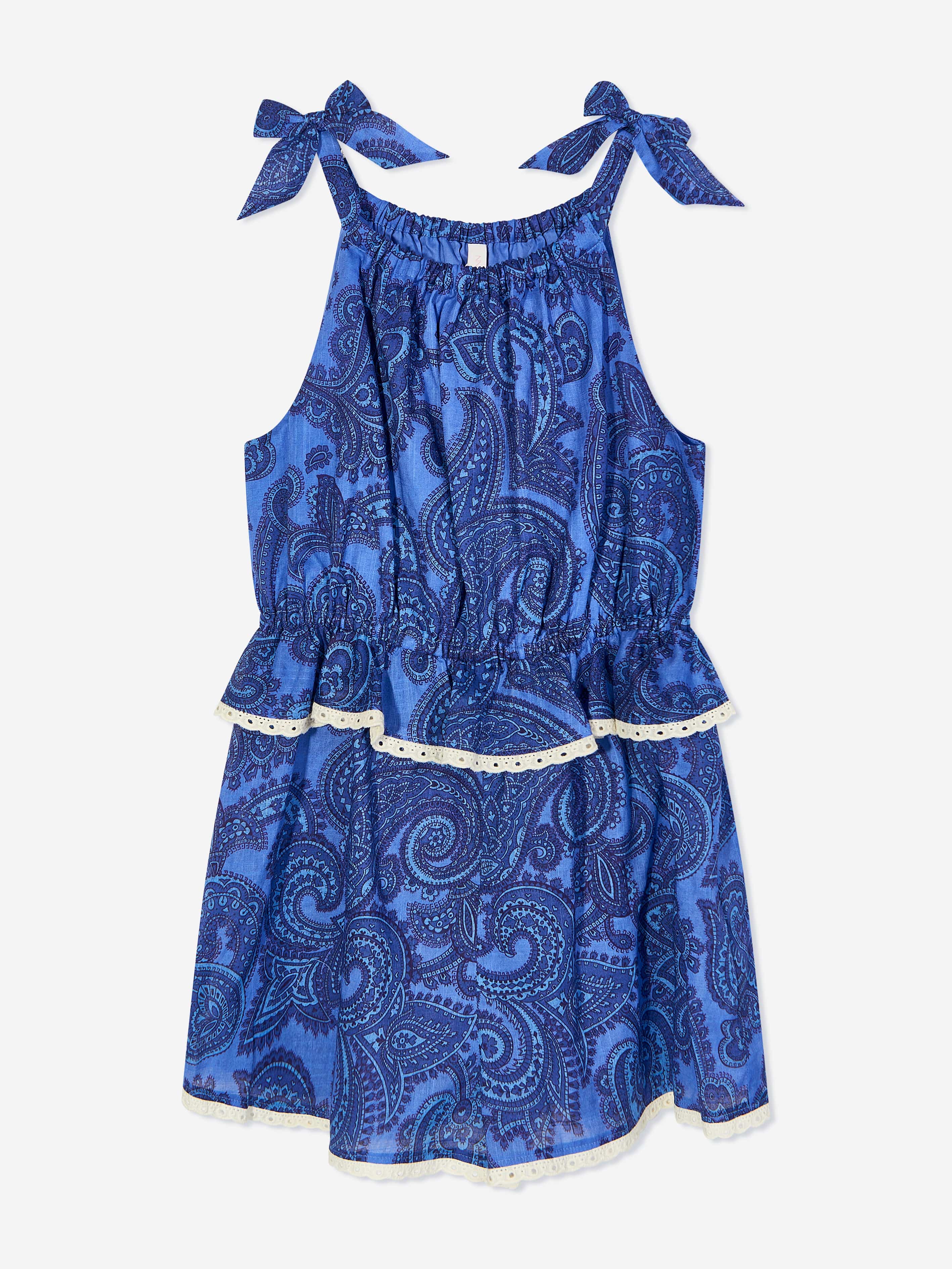 Zimmermann Girls Paisley Ottie Tie Playsuit in Blue Cheap Footlocker