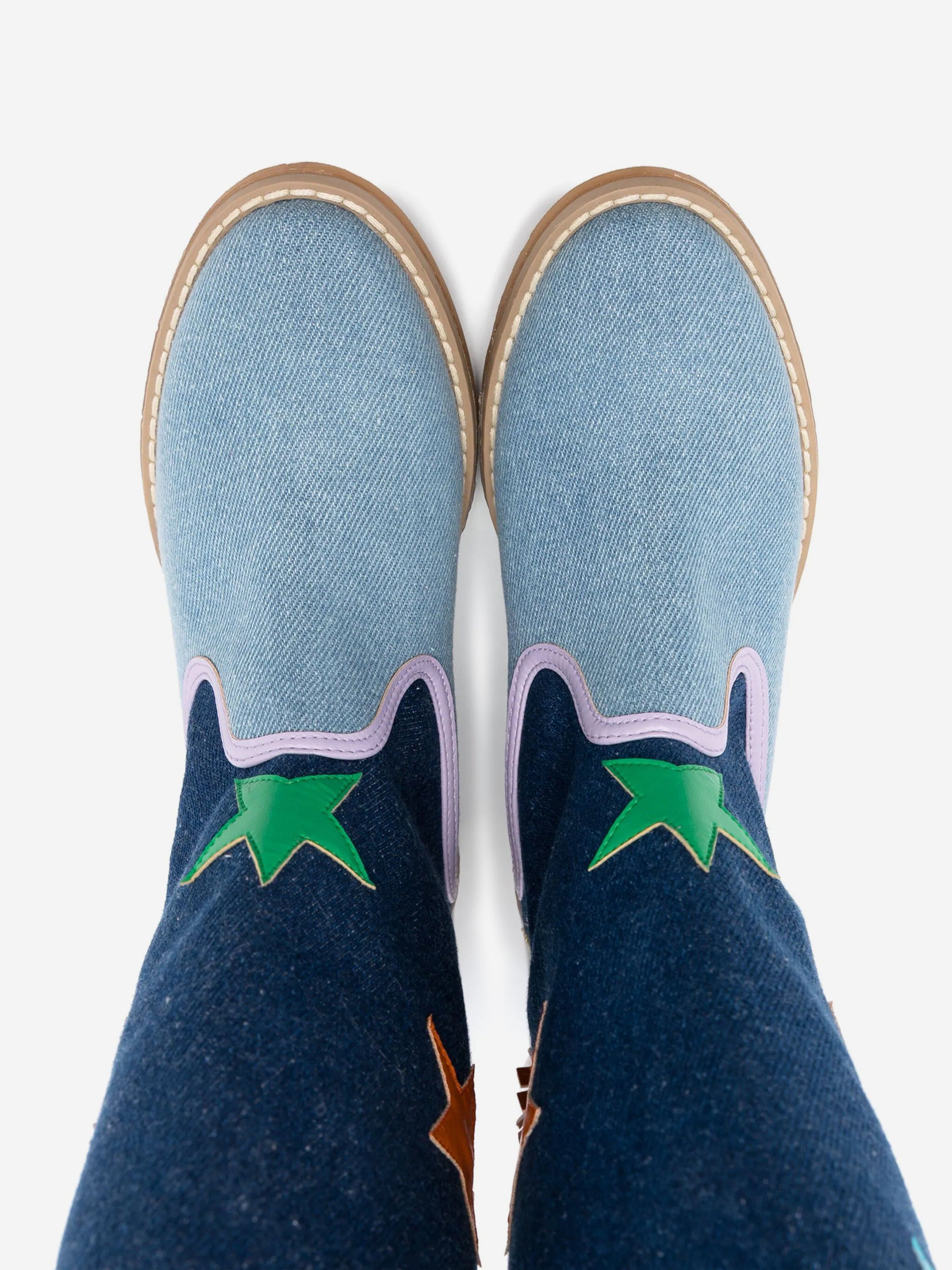 Stella McCartney Girls Denim Star Cowboy Boots in Blue Ebay Online