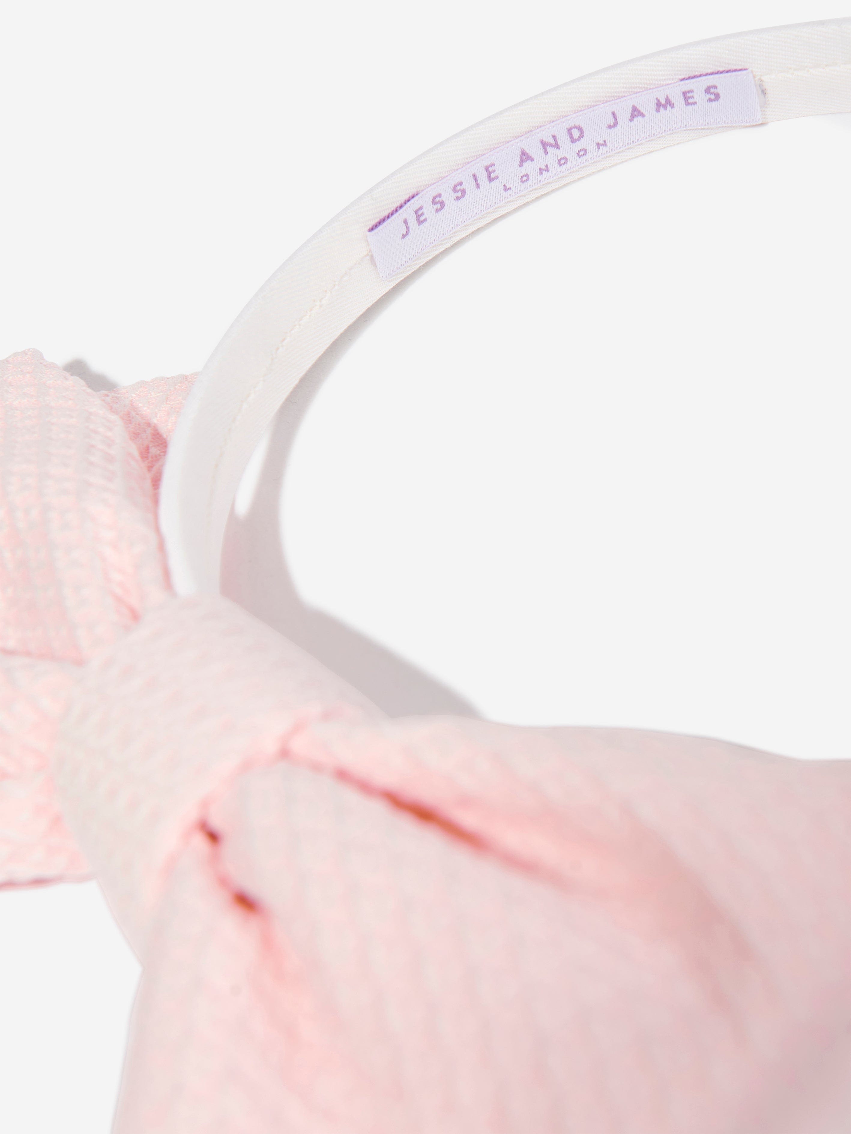 Girls Origami Dotty Jacquard Bow Headband in Pink Clearance Inexpensive