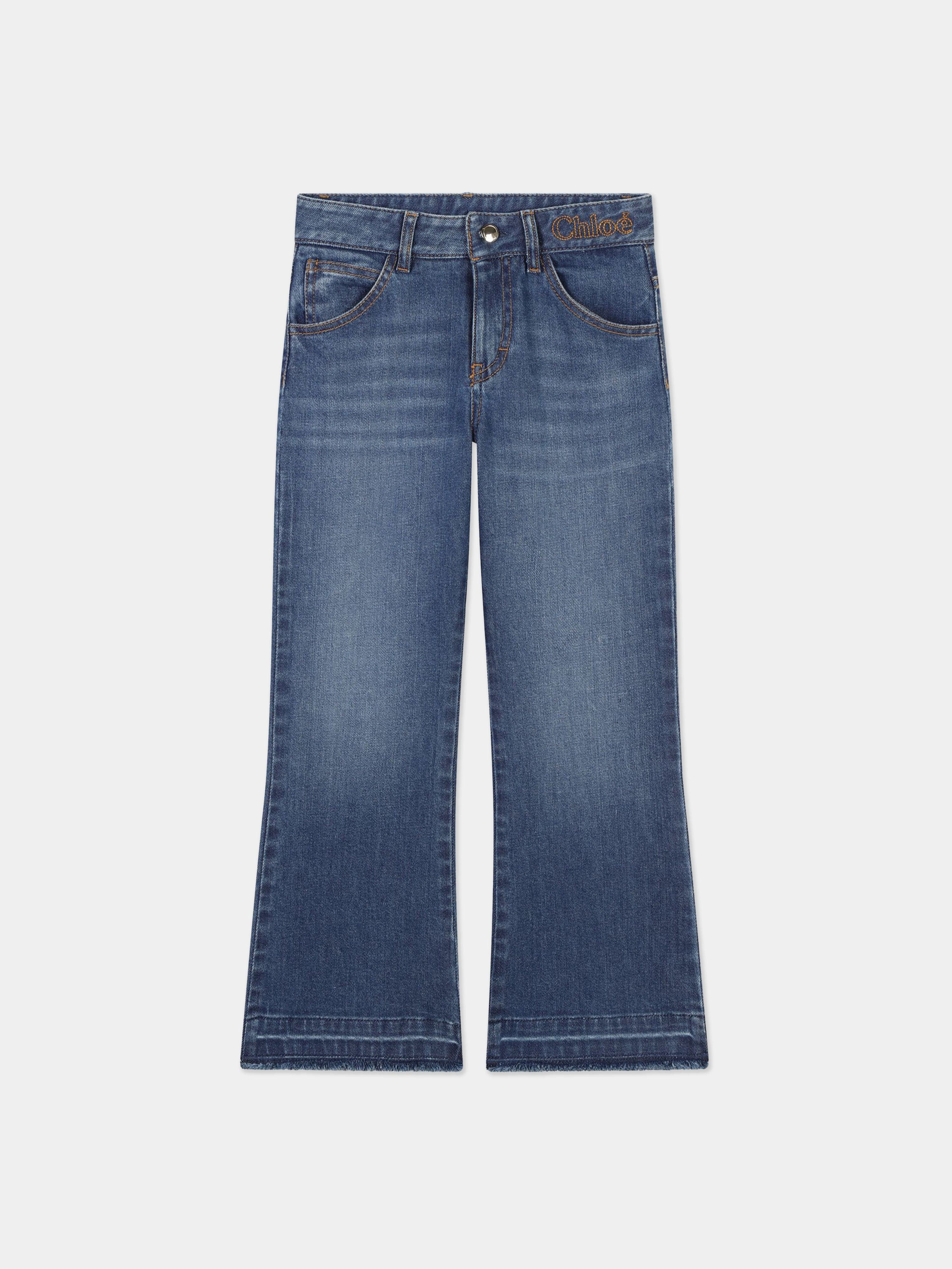 Chlo¨¦ Girls Wide Leg Jeans in Blue Free Shipping For Cheap