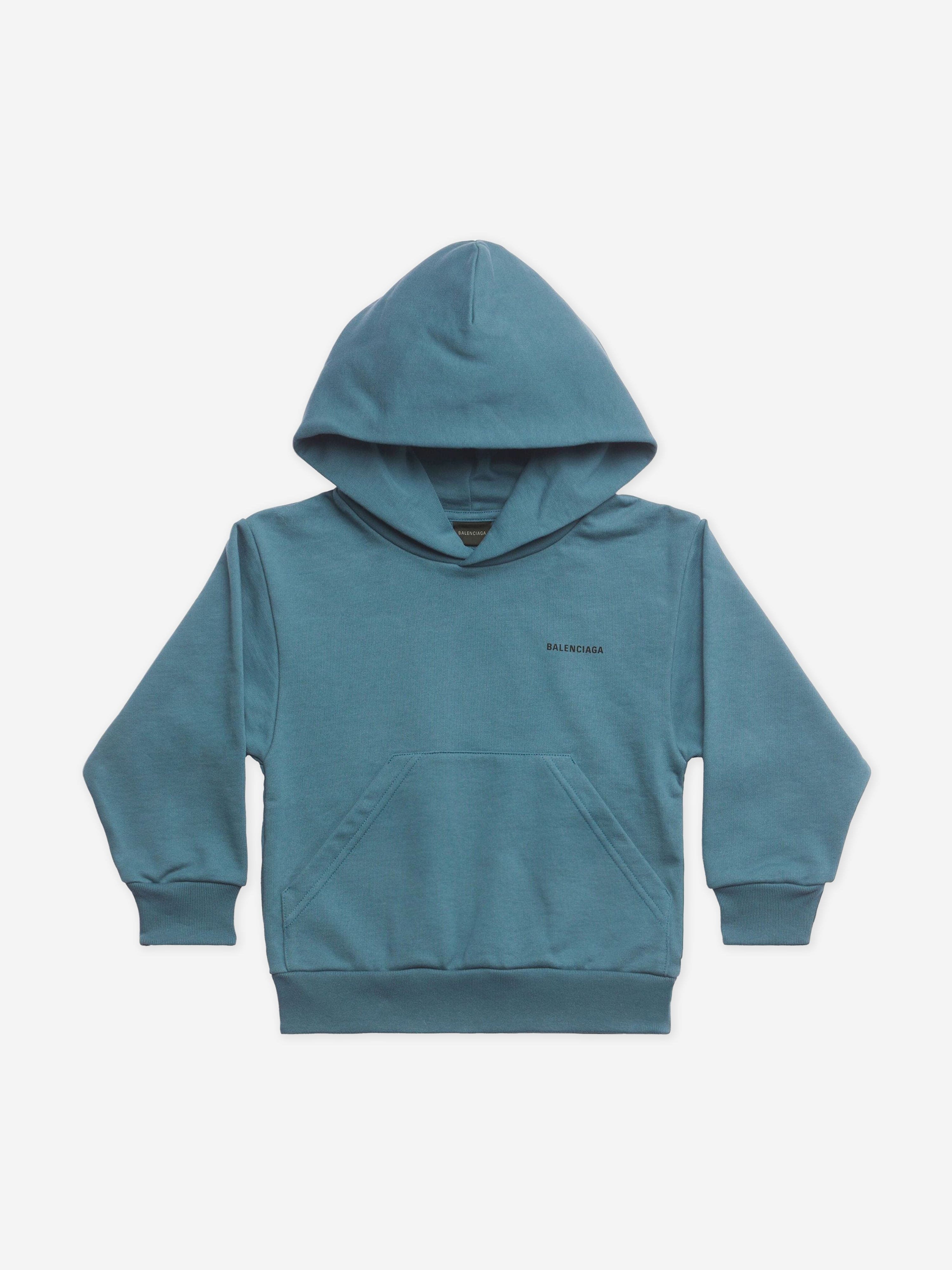 Balenciaga Kids Logo Hoodie in Teal Cheapest Pice Cheap Online