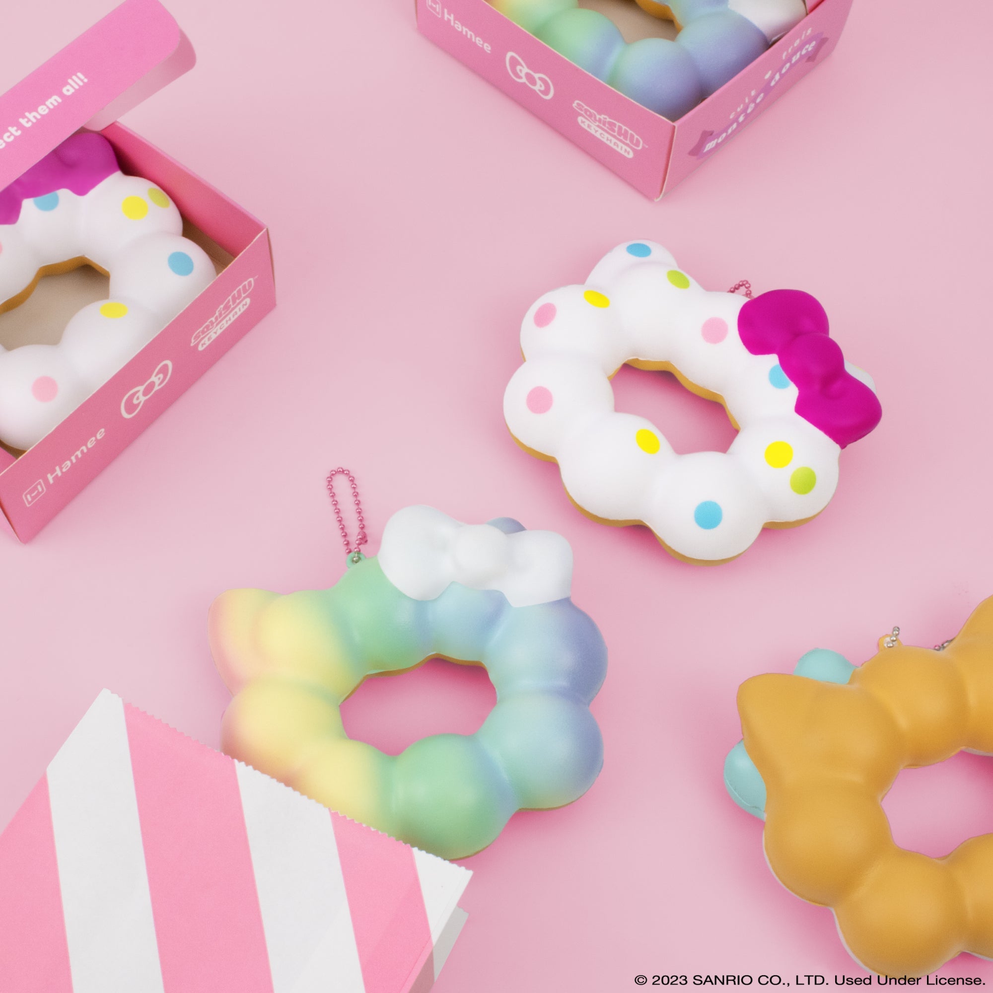 Hello Kitty Mochi Donut Squishy Keychain Outlet Best Sale